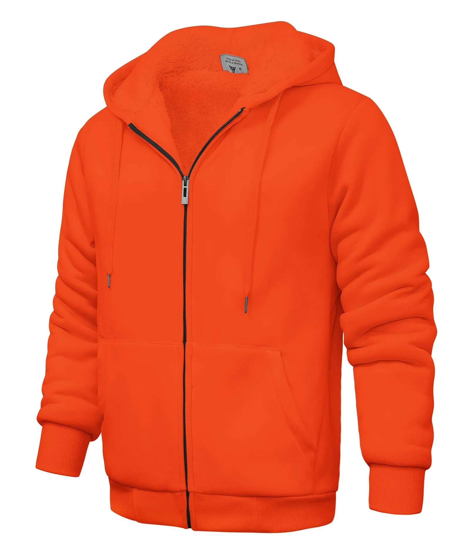 Men's Zip-Up Solid Color Thick Fleece Hoodie-ZPK006403