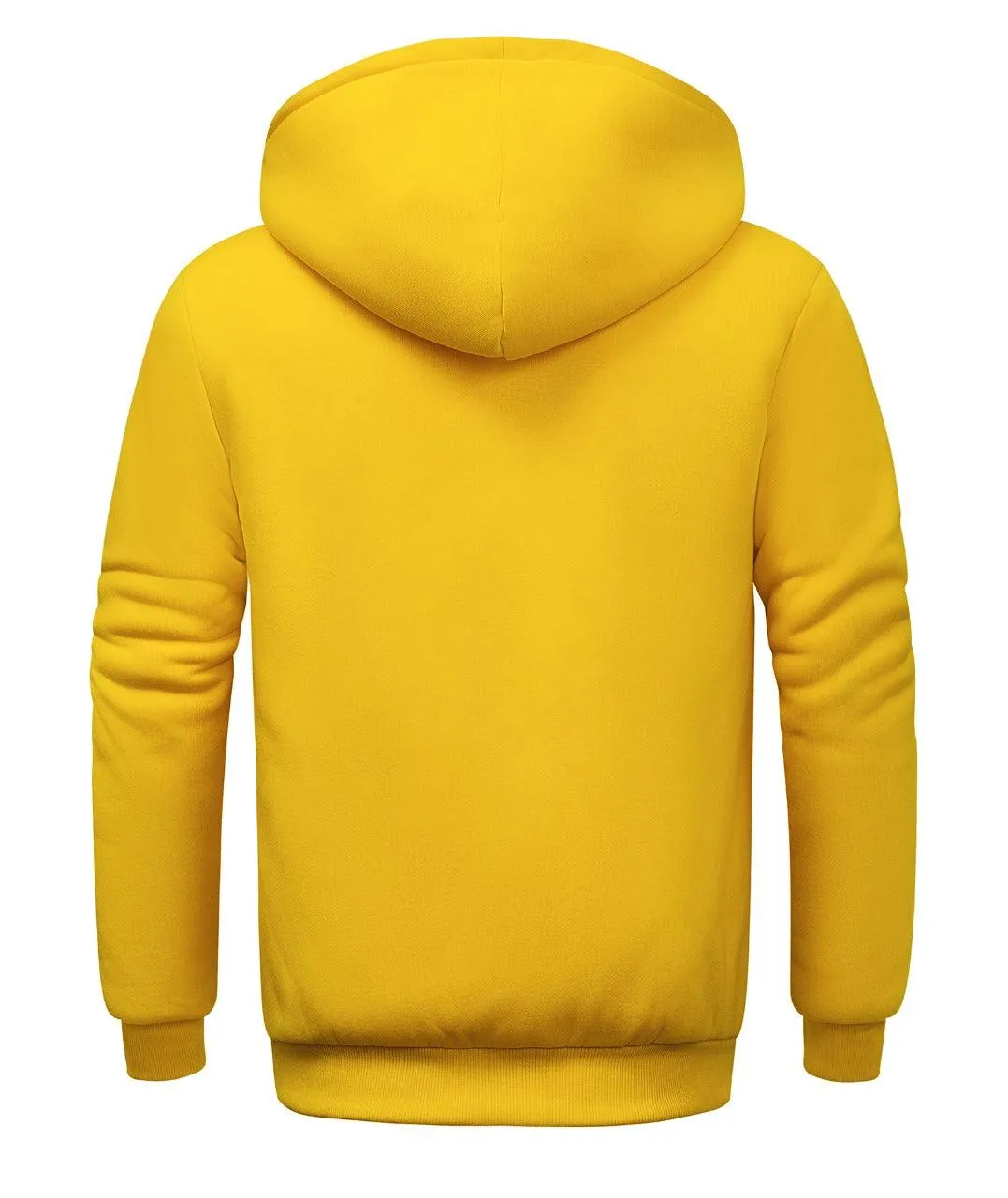 Men's Zip-Up Solid Color Thick Fleece Hoodie-ZPK006403