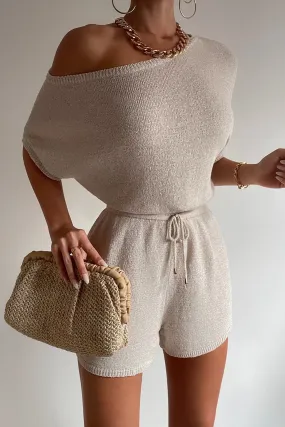 MIAMI KNIT PLAYSUIT - OATMEAL