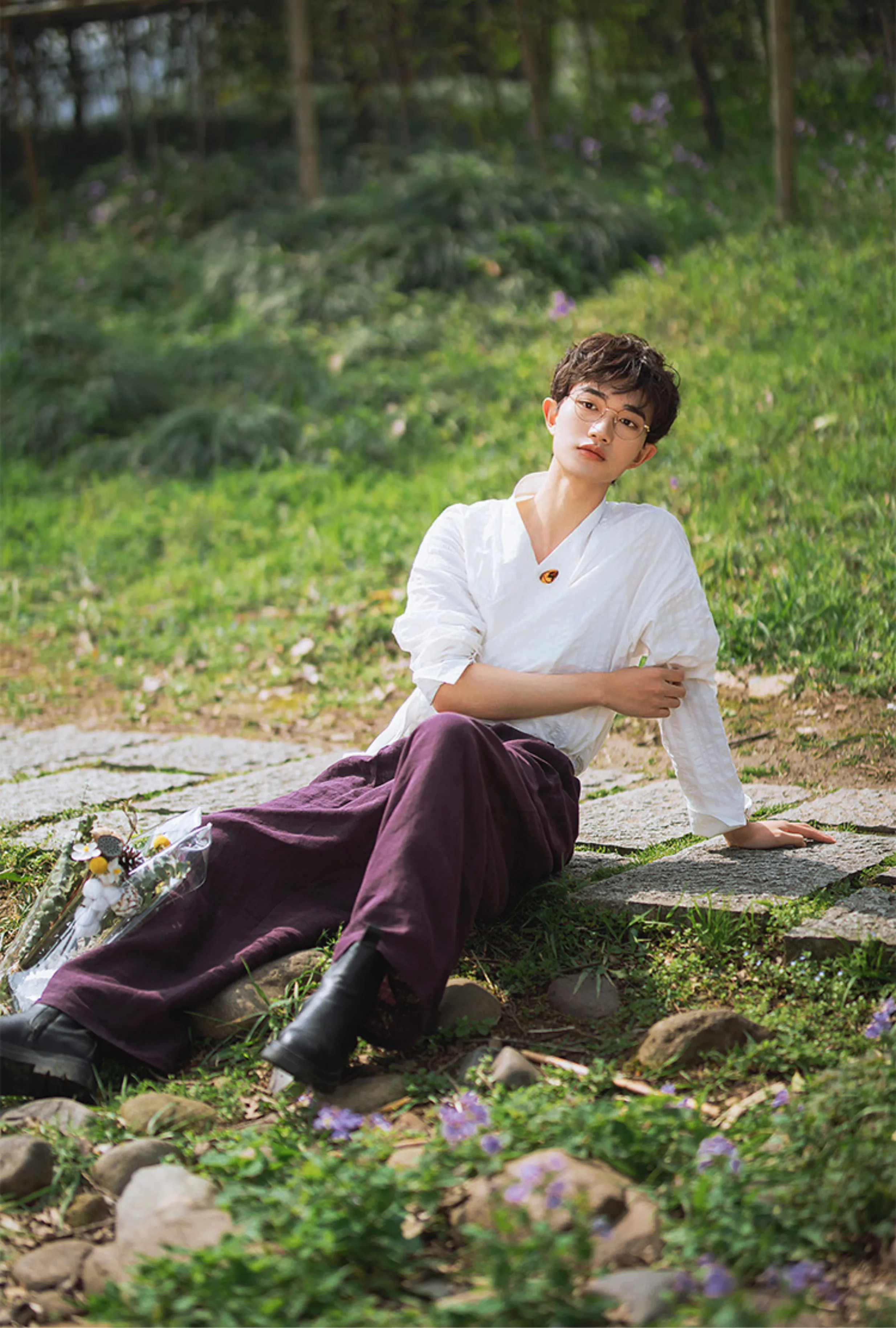 Midnight 凝夜 Modernized Song Dynasty Men's Hemp & Linen Trousers