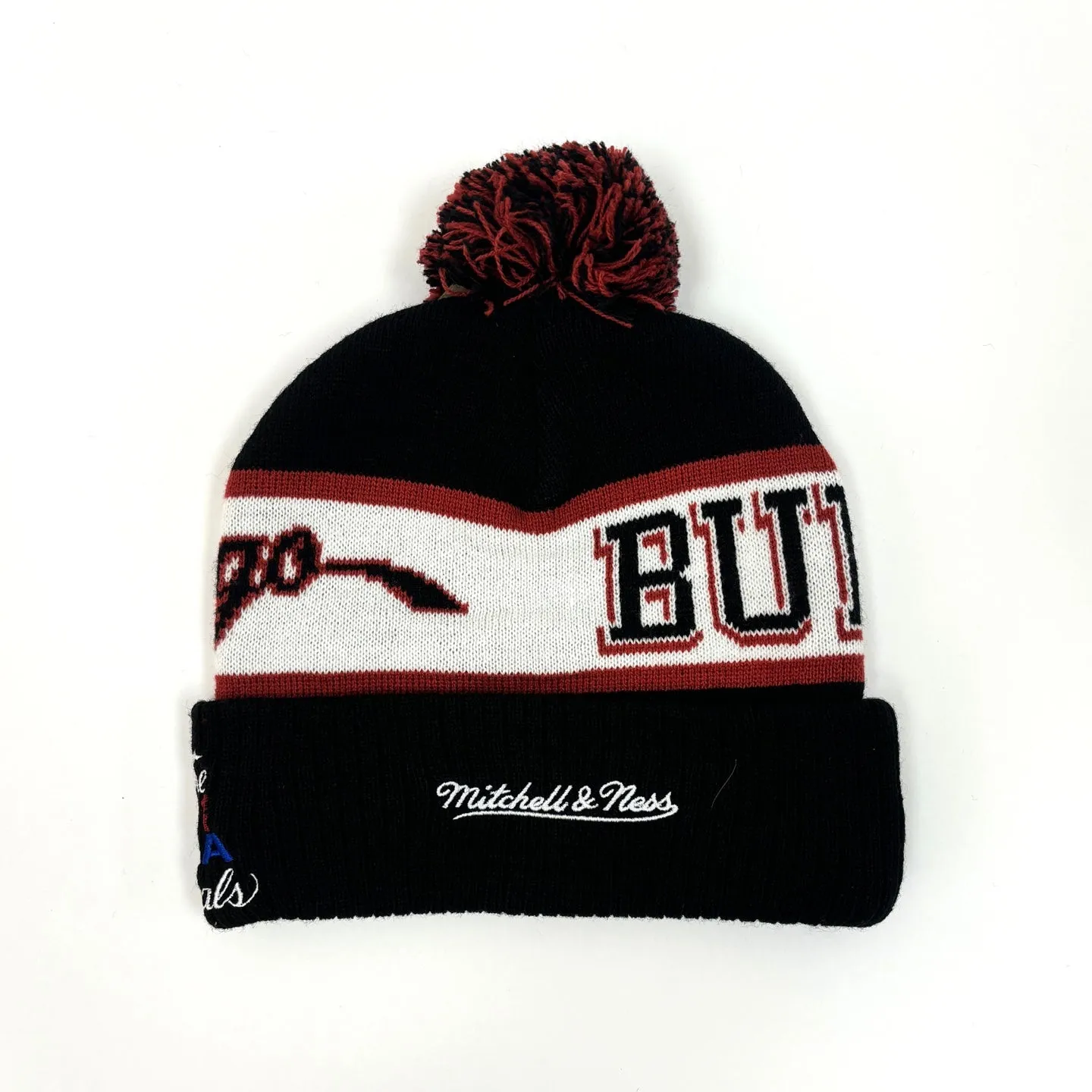 MITCHELL & NESS Chicago Bulls Block Sweep Pom Knit Beanie