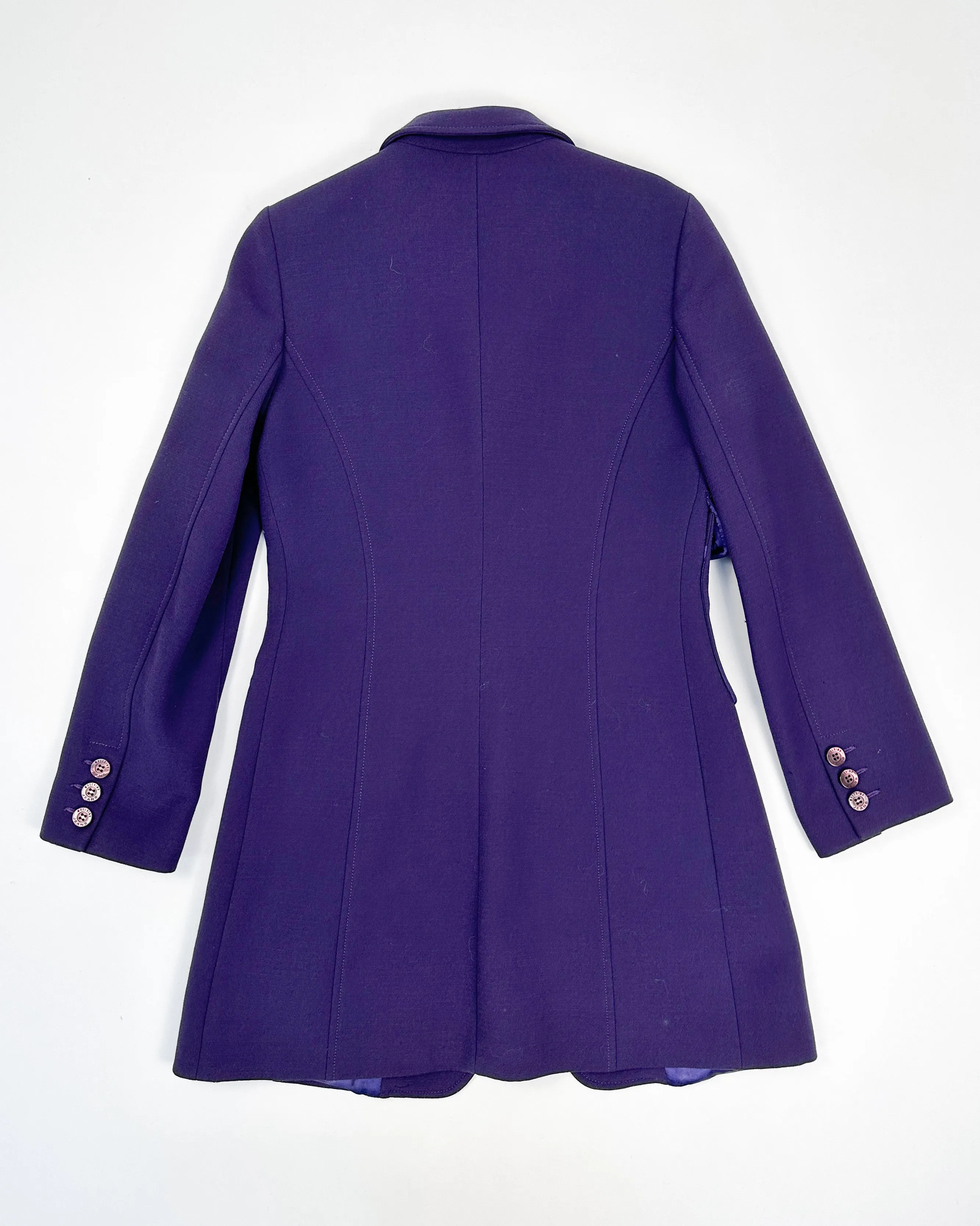 Moschino Deep Purple Long Coat Jacket 1990's