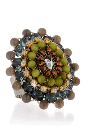 MOSS GREEN Crystal Ring