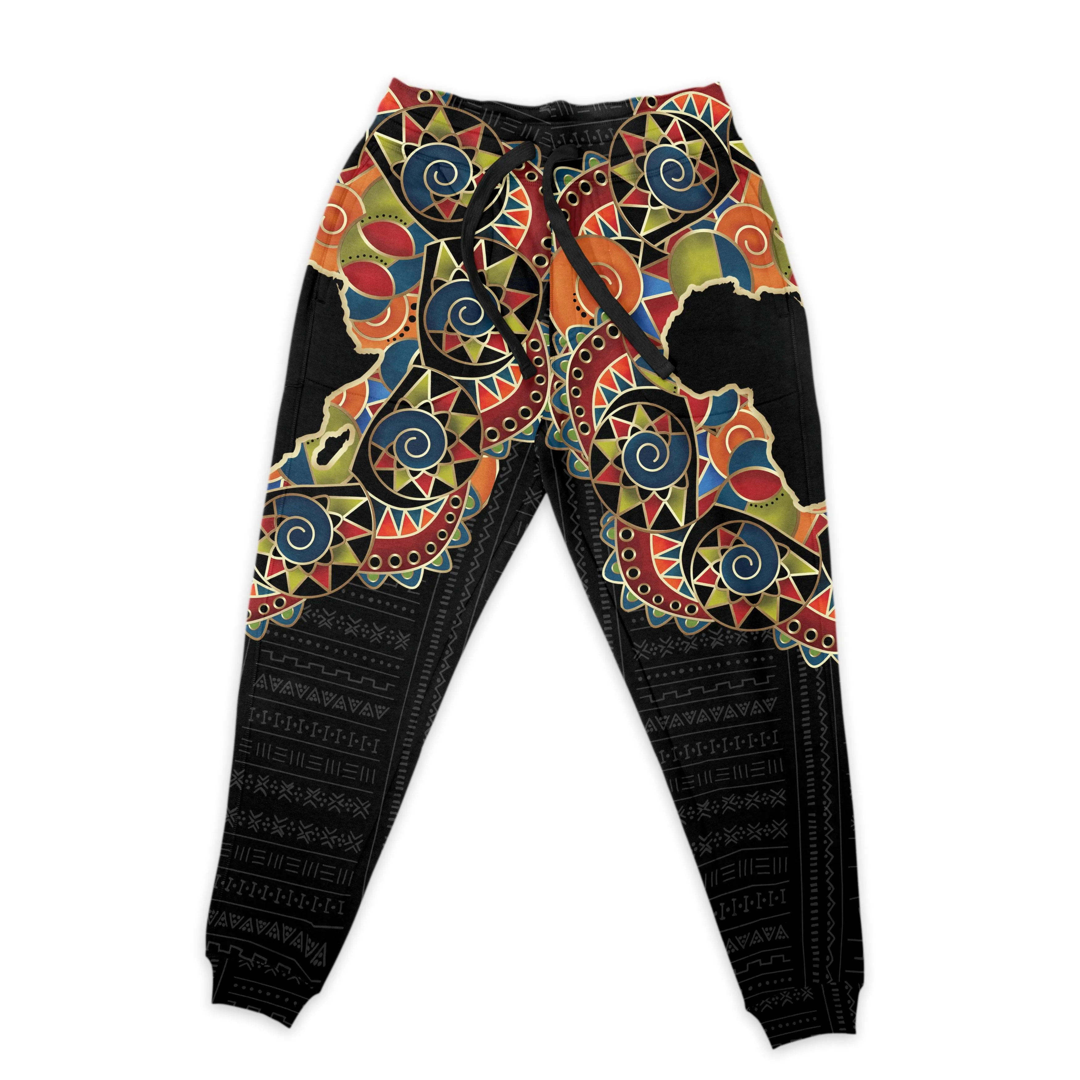 Multi-Colored African Pattern Print Joggers