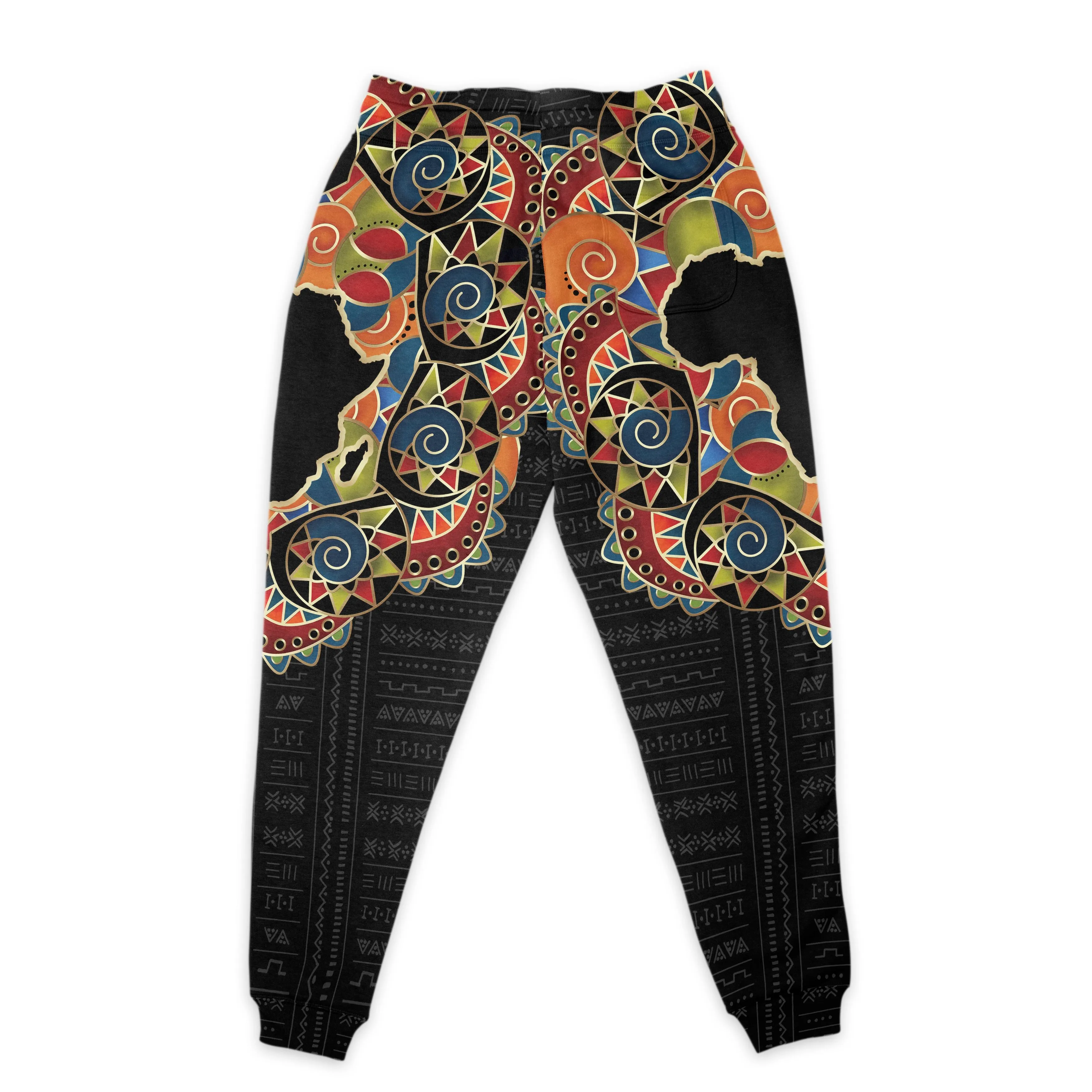 Multi-Colored African Pattern Print Joggers