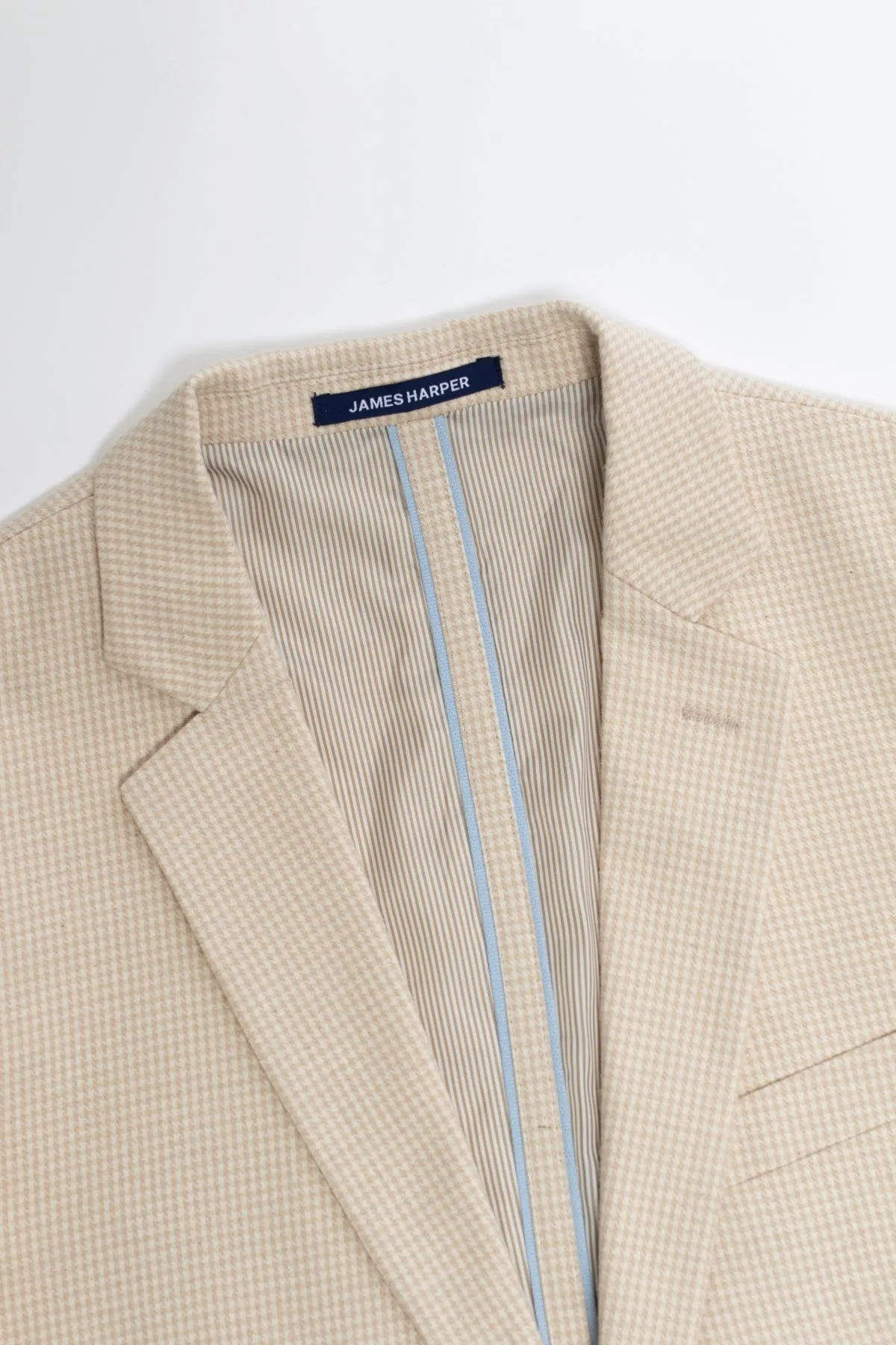 Natural Check Patch Pocket Linen Blazer