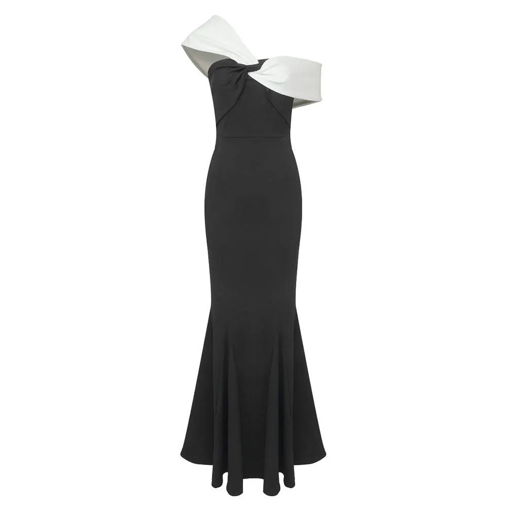 Nichole Twisted-Strap Stretch-Cady Maxi Dress