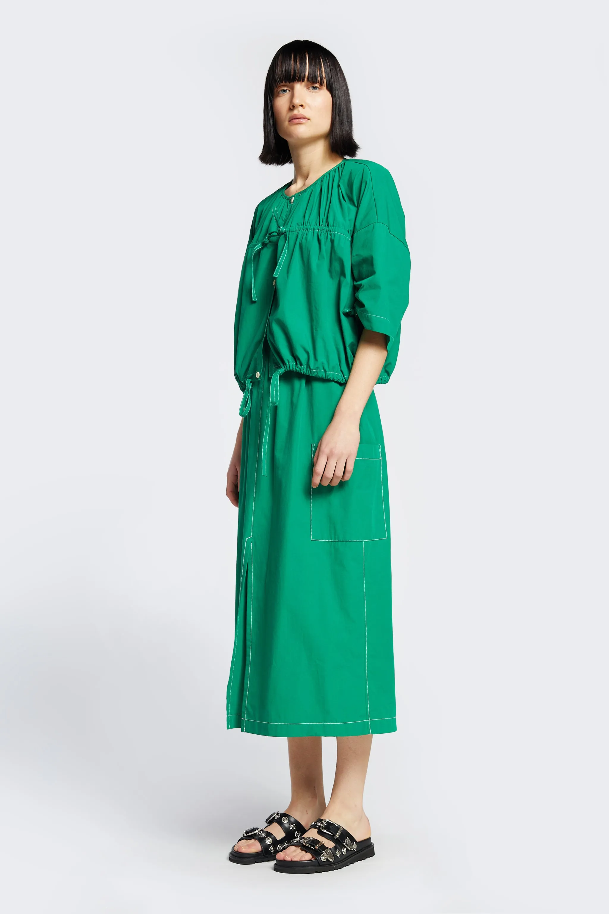 Opus Elasticated Skirt Green