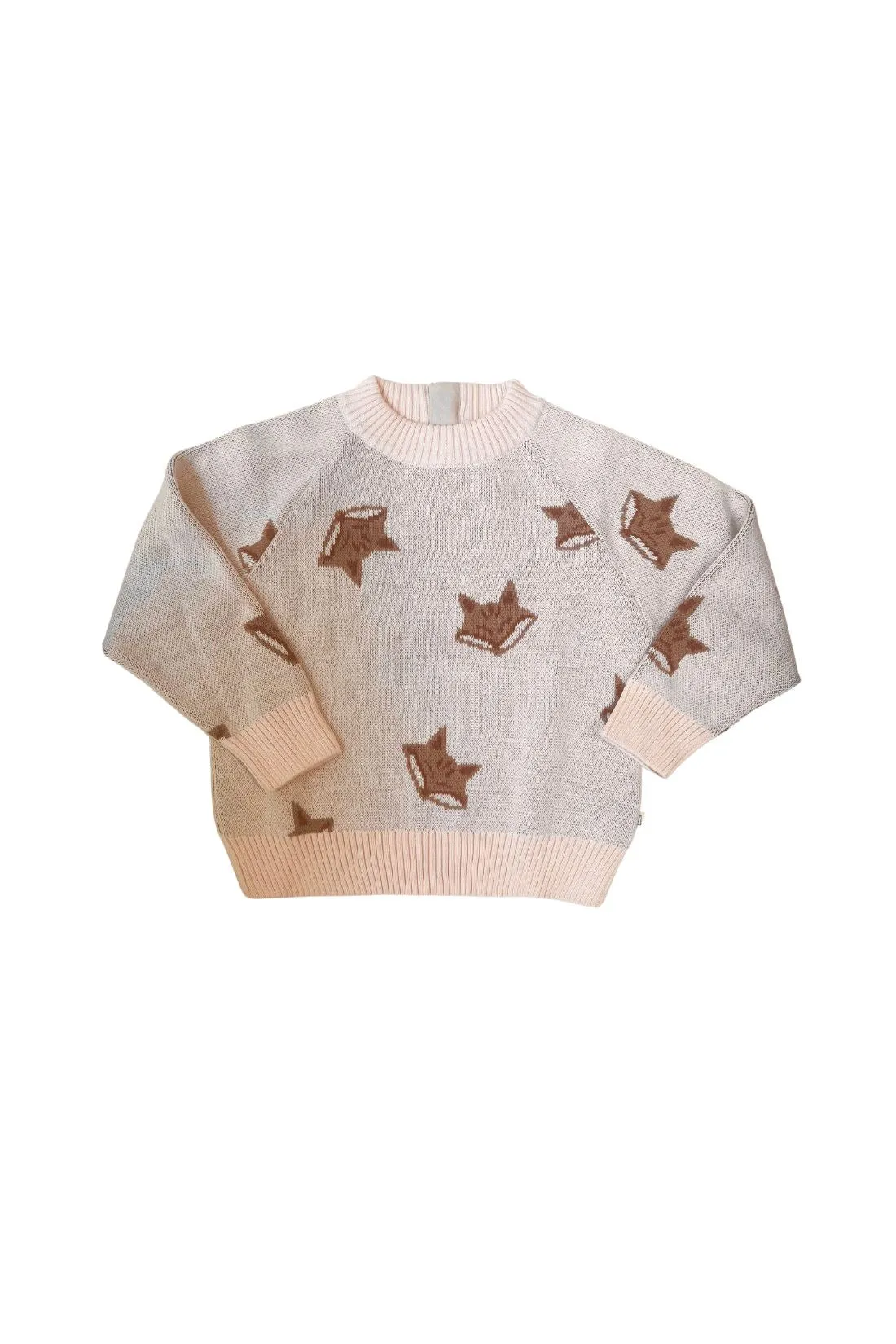 Organic Fox Knit Sweater | Pale Pink