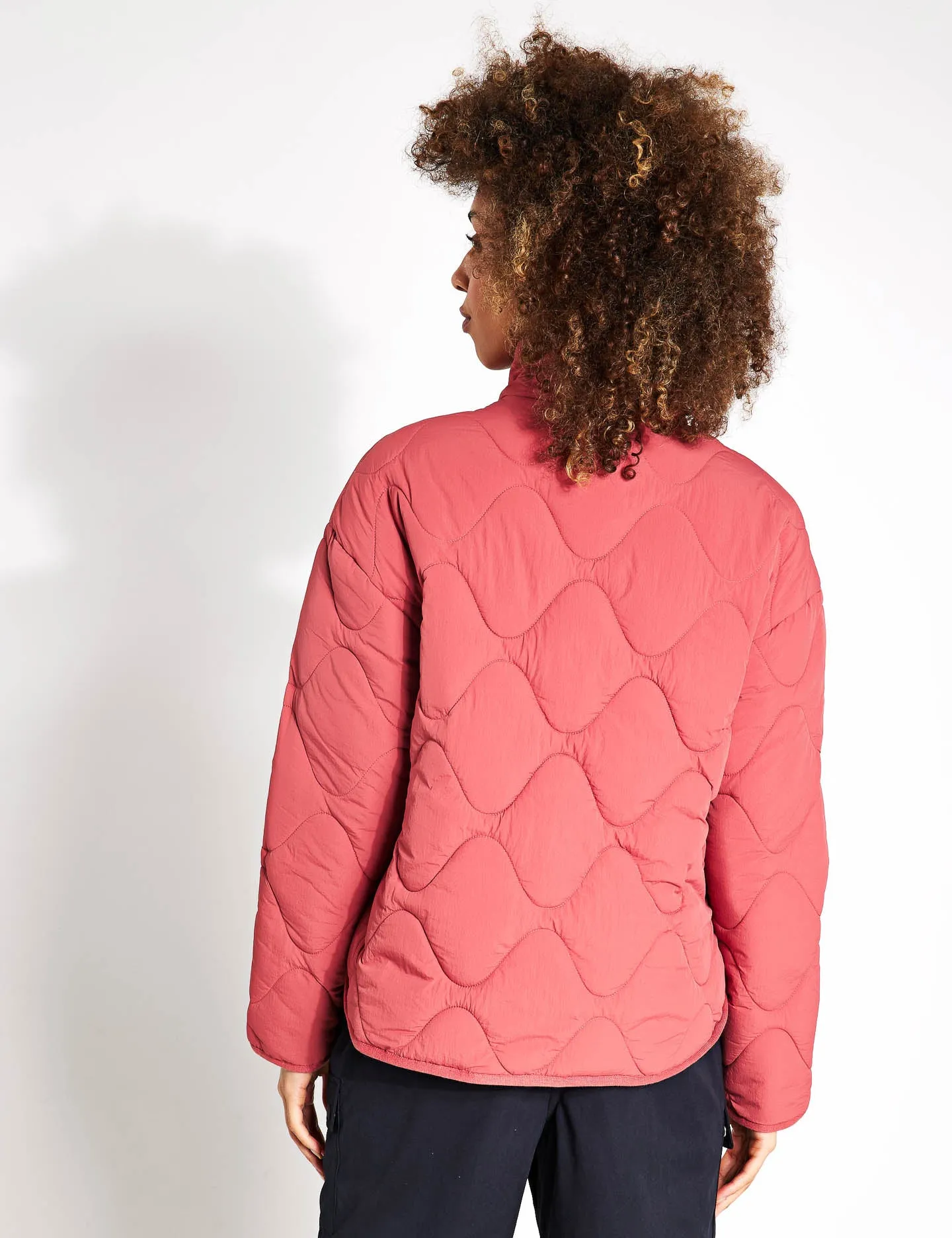 Packaway Quilted Funnel Neck Jacket - Brick