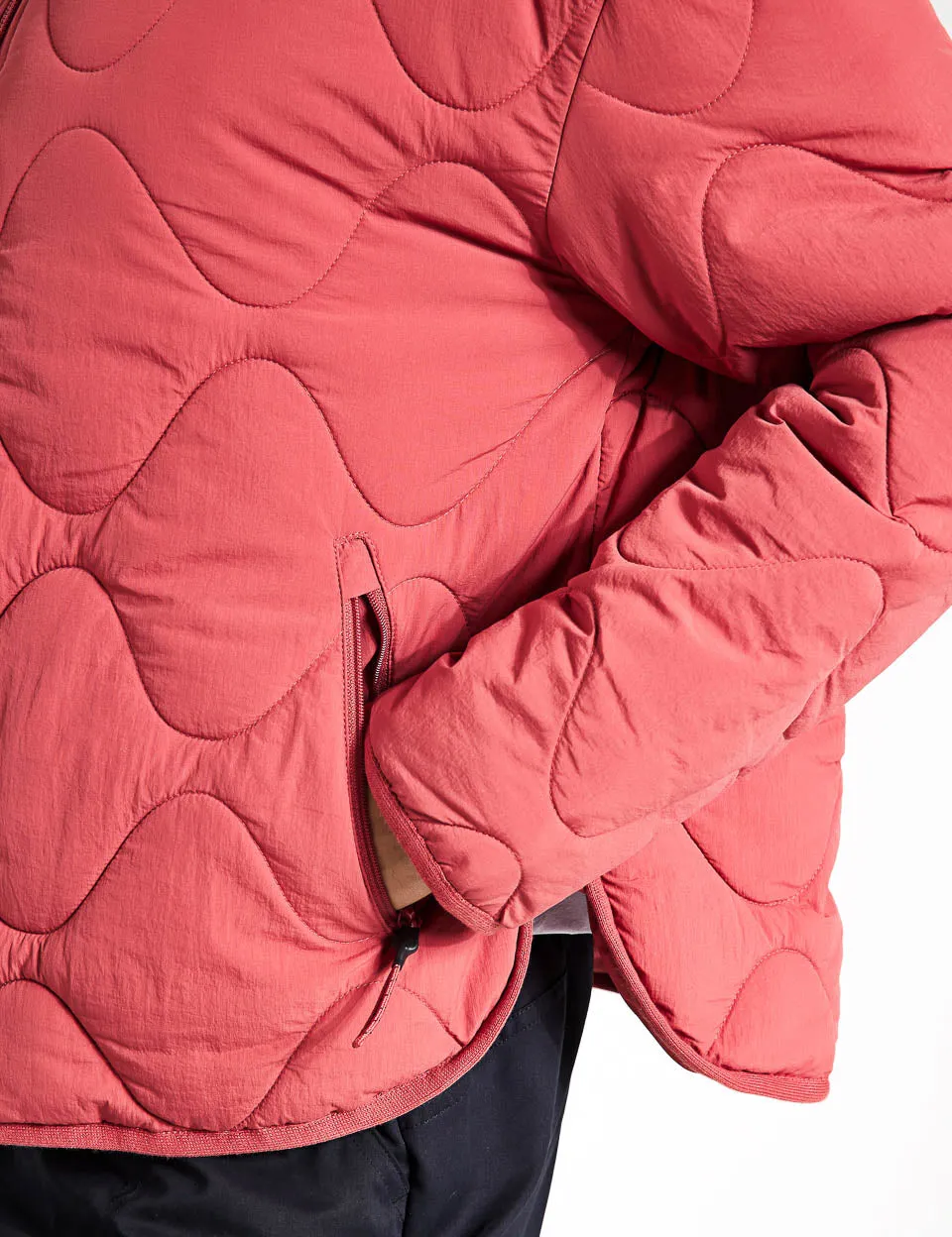 Packaway Quilted Funnel Neck Jacket - Brick