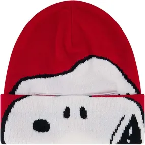 Peanuts Snoopy Beanie Hat, Knit Roll Down Cuffed Winter Cap