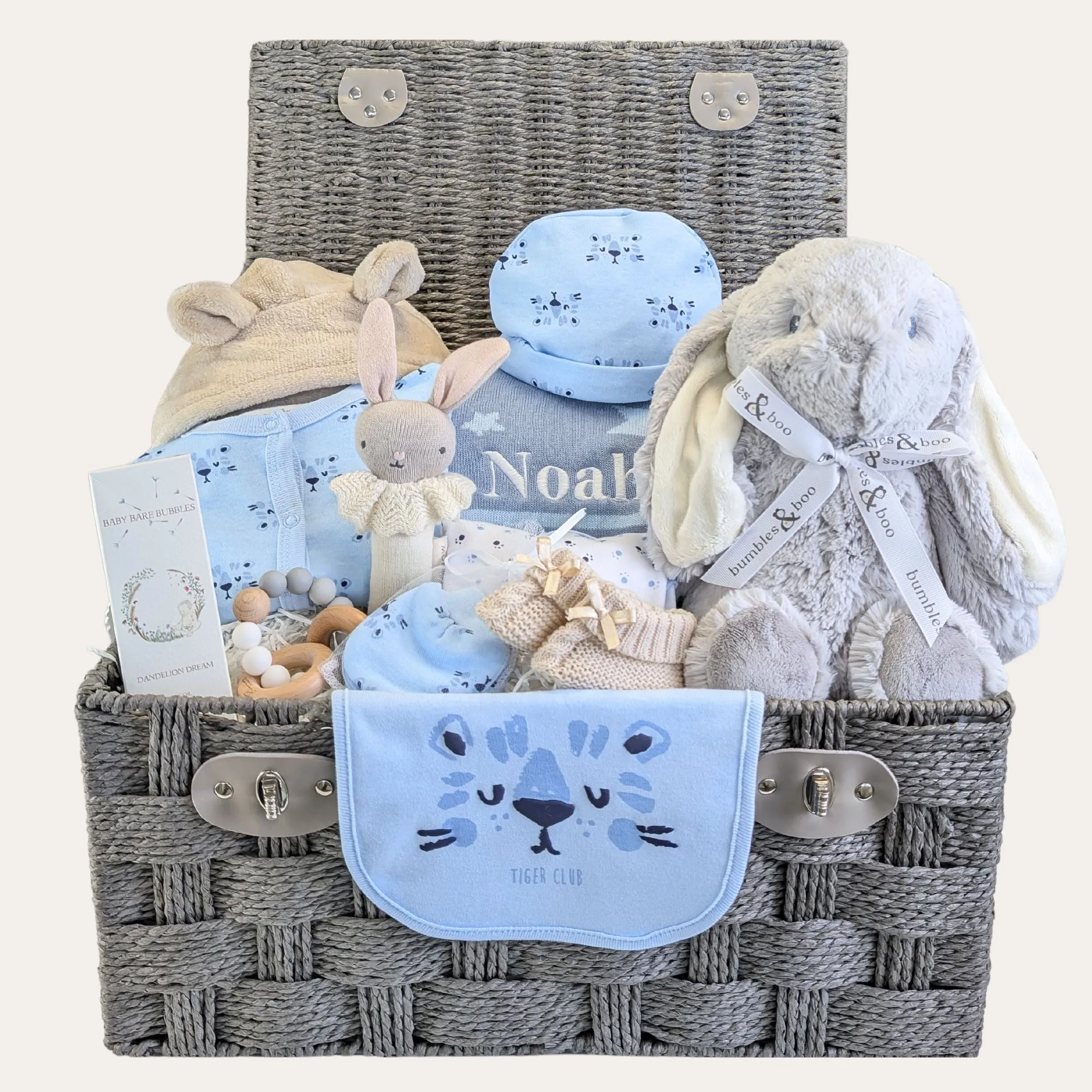 Personalised Baby Boy Gifts Hamper Precious Little Bunny & Clothing Set