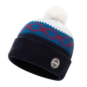 Ping Jorgen Bobble Beanie - Navy/Red