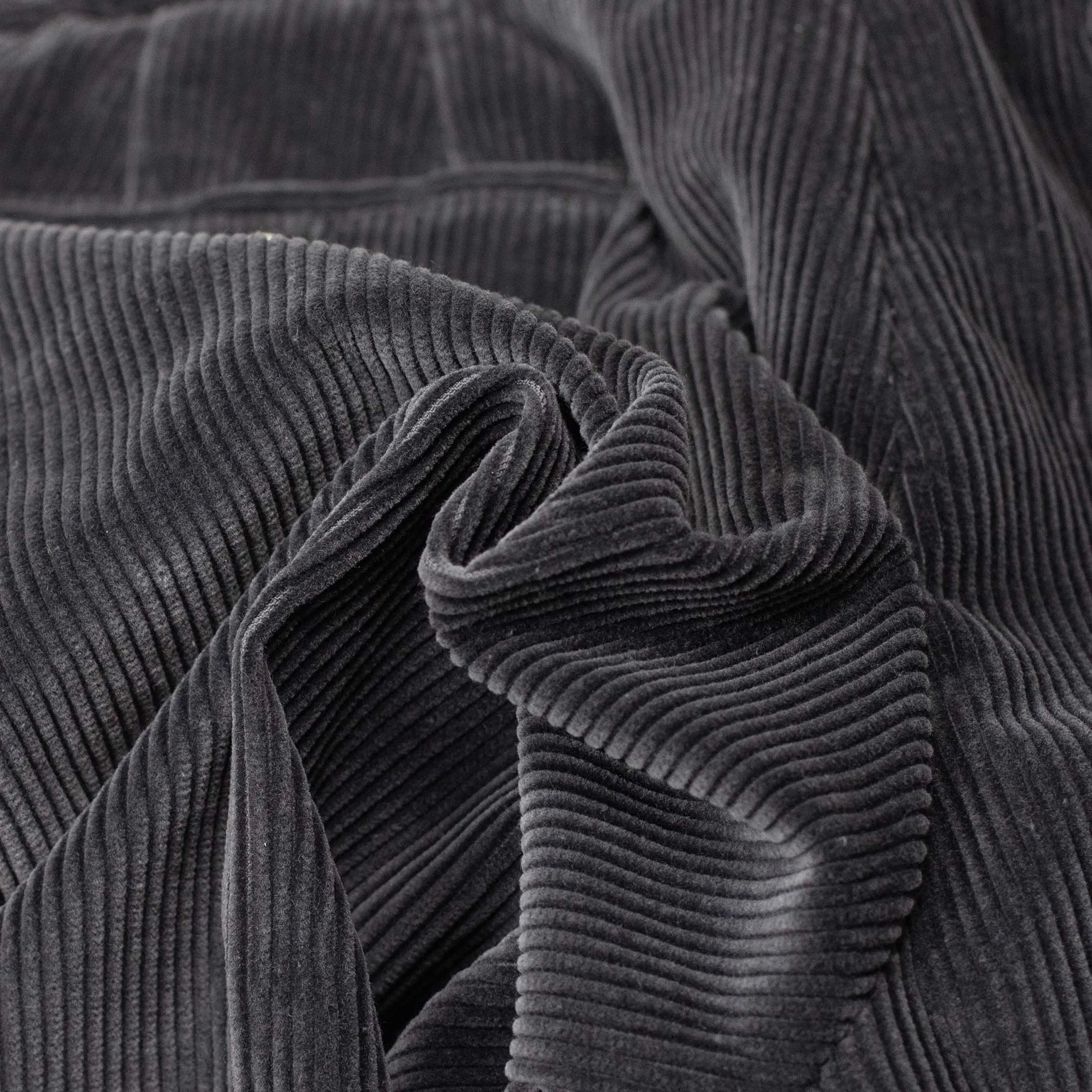 Pleated easy pants in grey Brisbane Moss cotton corduroy (restock)