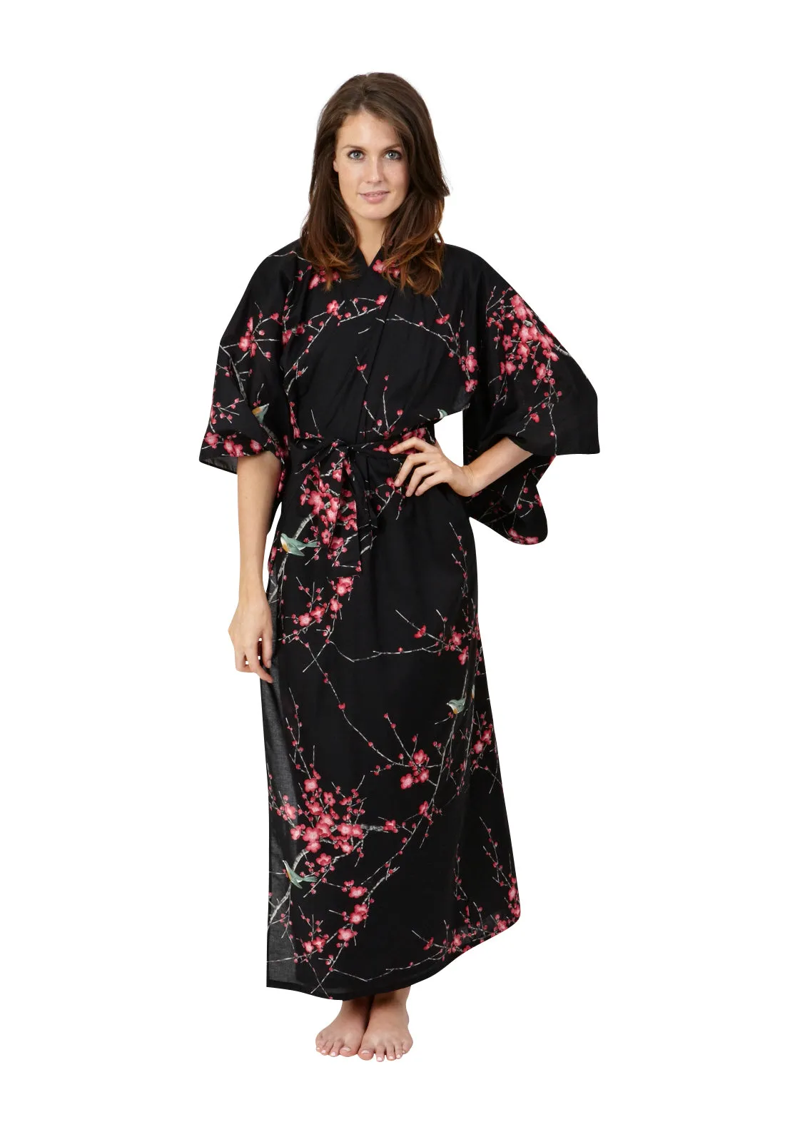 Plum & Warbler Womens Plus Size Cotton Kimono Robe