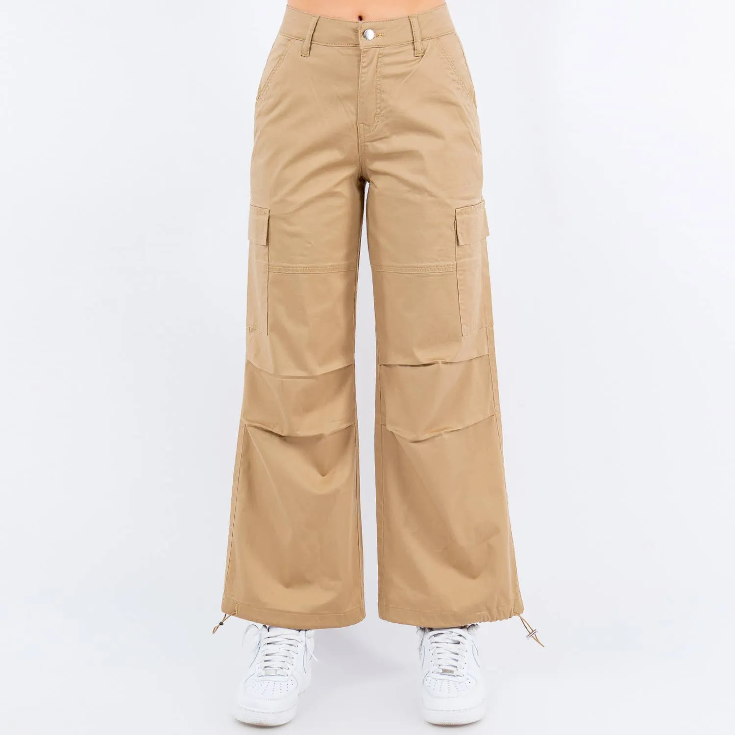 Plus Size High Waist Parachute Cargo Pants