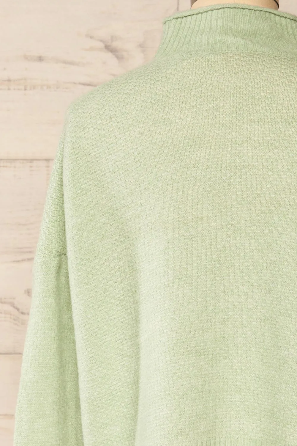 Pori Mint | Soft Knit Mock Neck Sweater