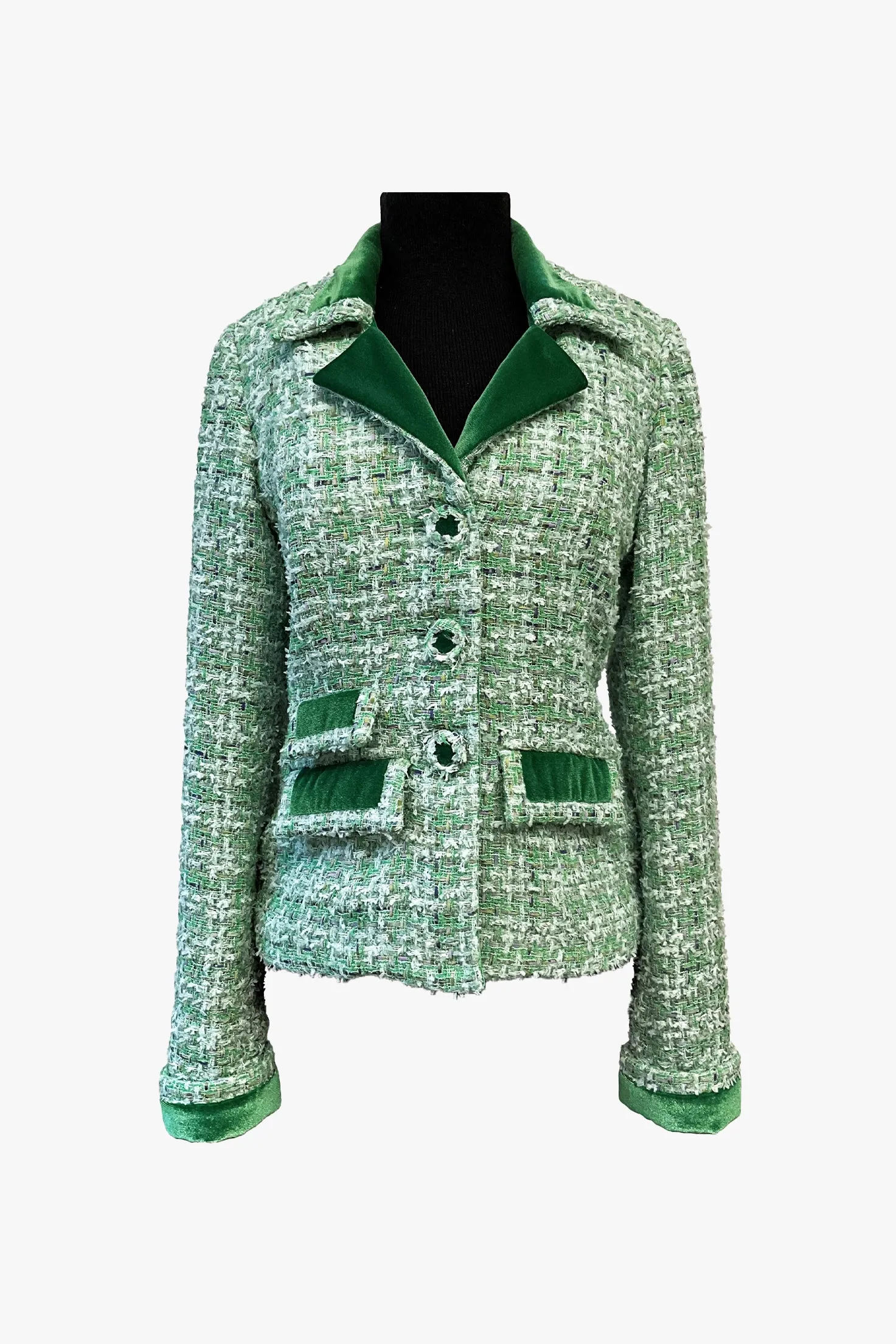 Ribbon Chenille Tweed Blazer