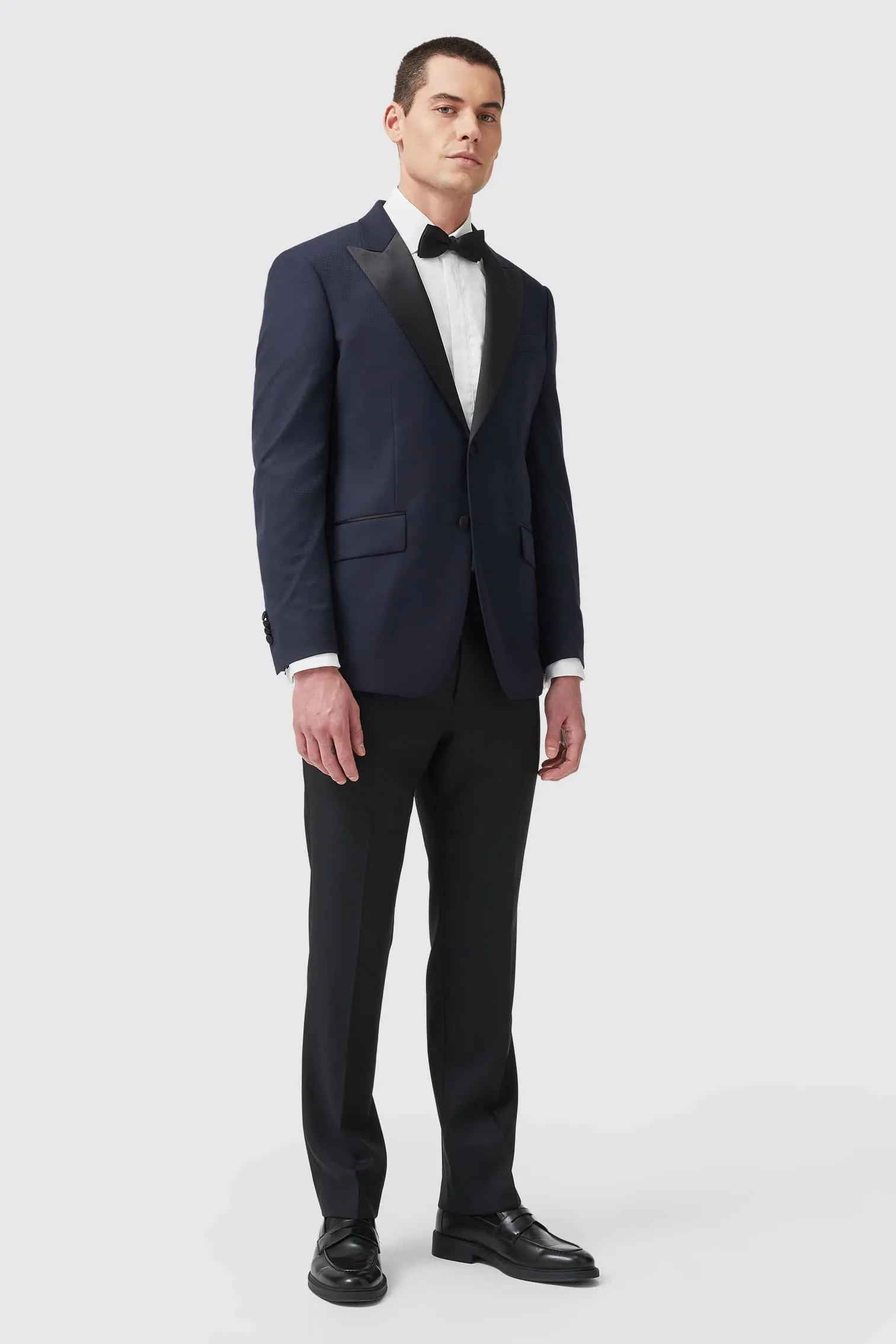 Rivulet Tuxedo Jacket Navy Texture - ARCHIVE