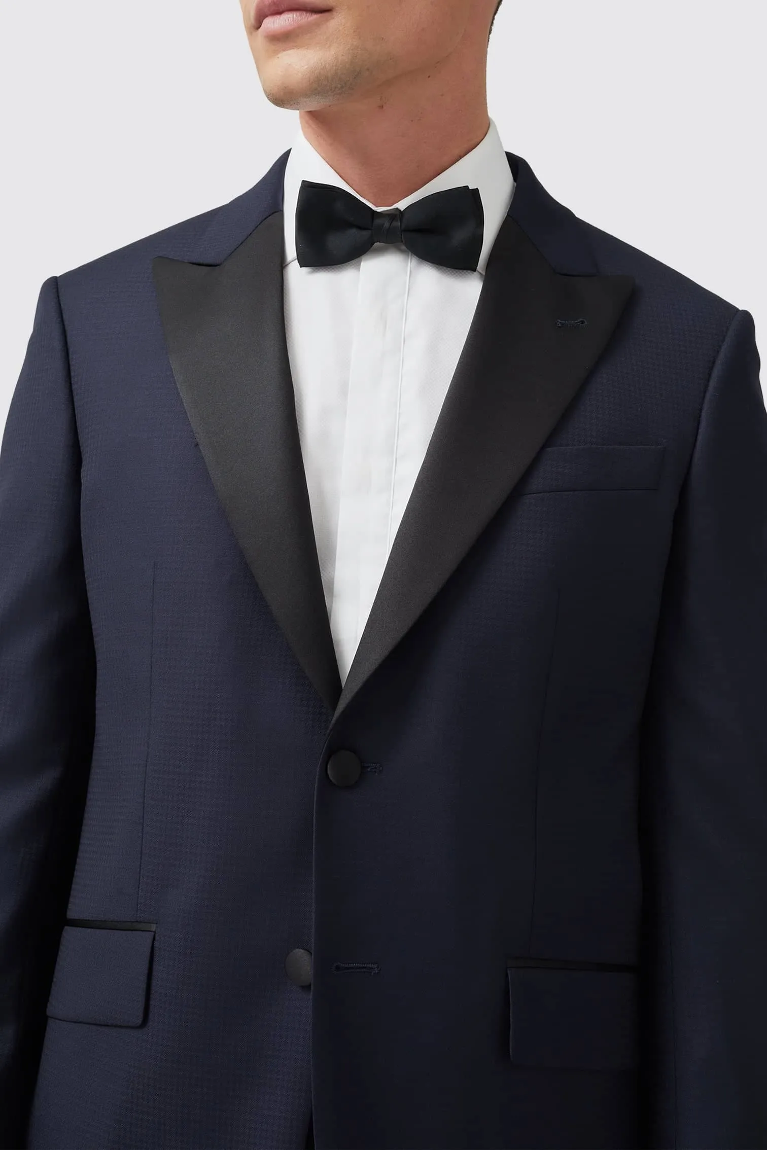 Rivulet Tuxedo Jacket Navy Texture - ARCHIVE