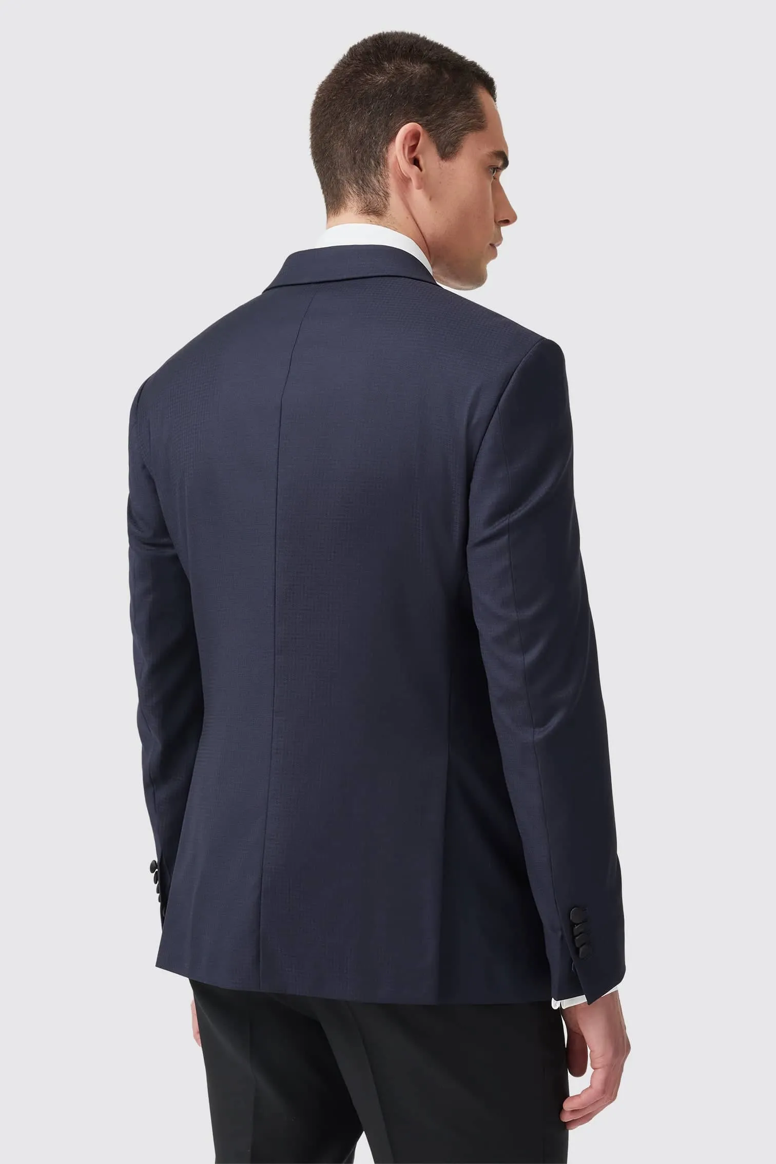 Rivulet Tuxedo Jacket Navy Texture - ARCHIVE