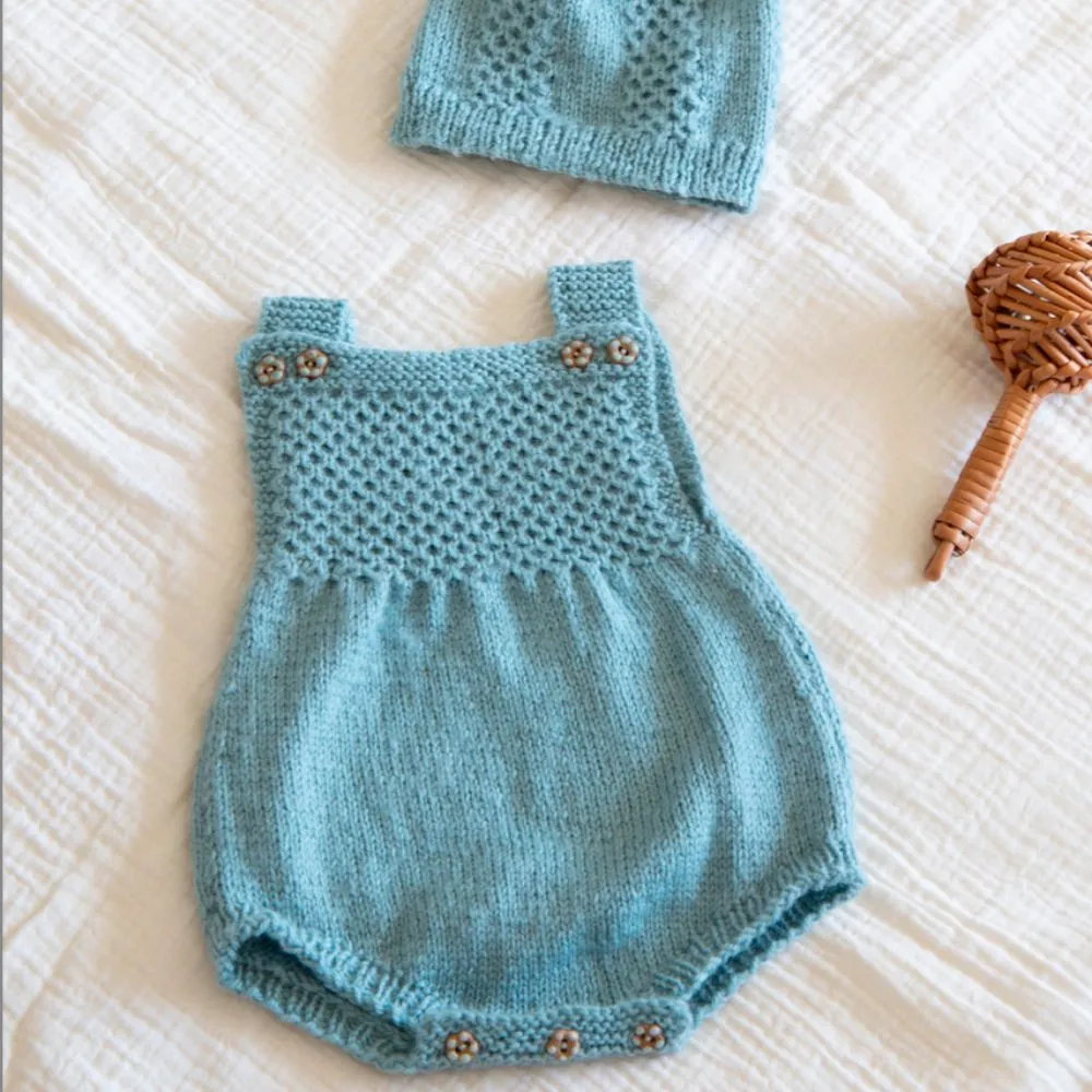 Romper & Hat Set Knitting Pattern (K507)