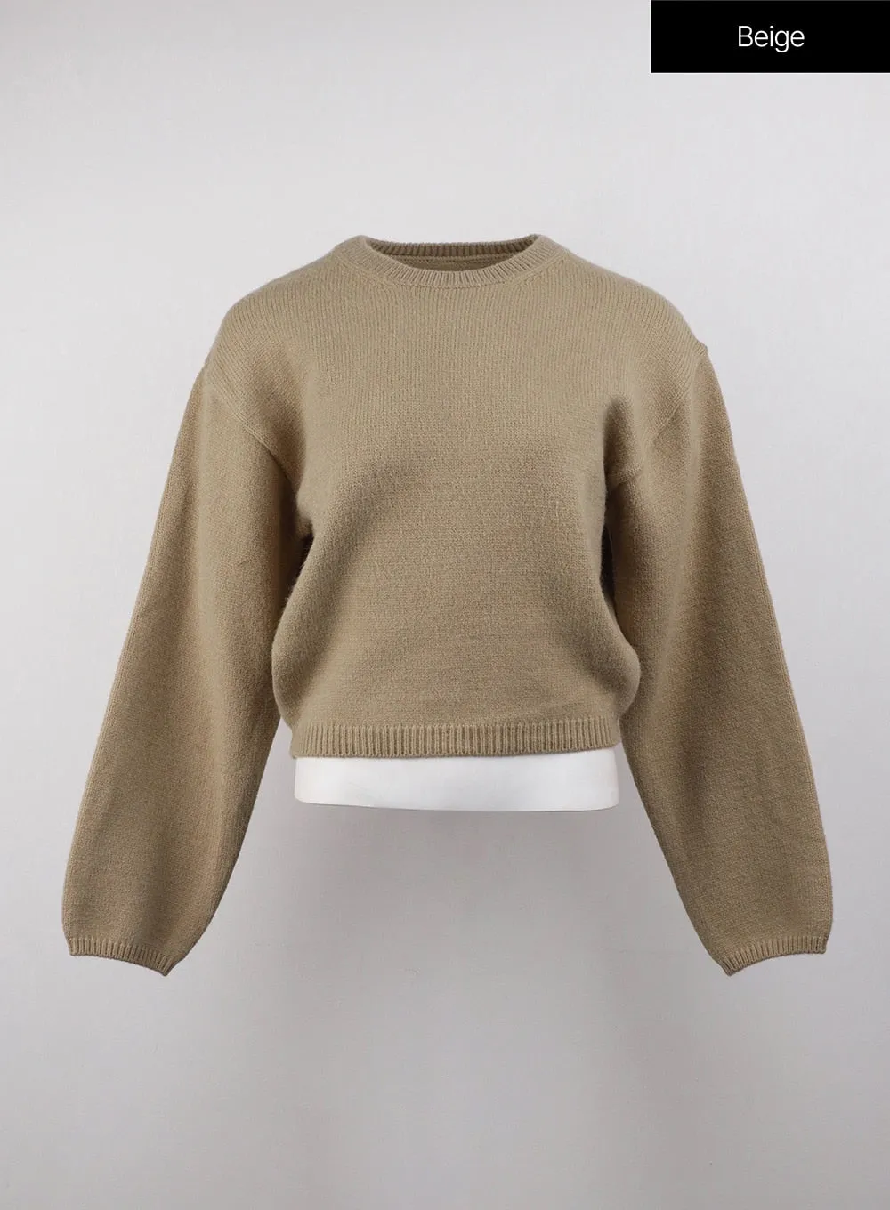 Round Neck Knitted Long Sleeve Sweater OJ415