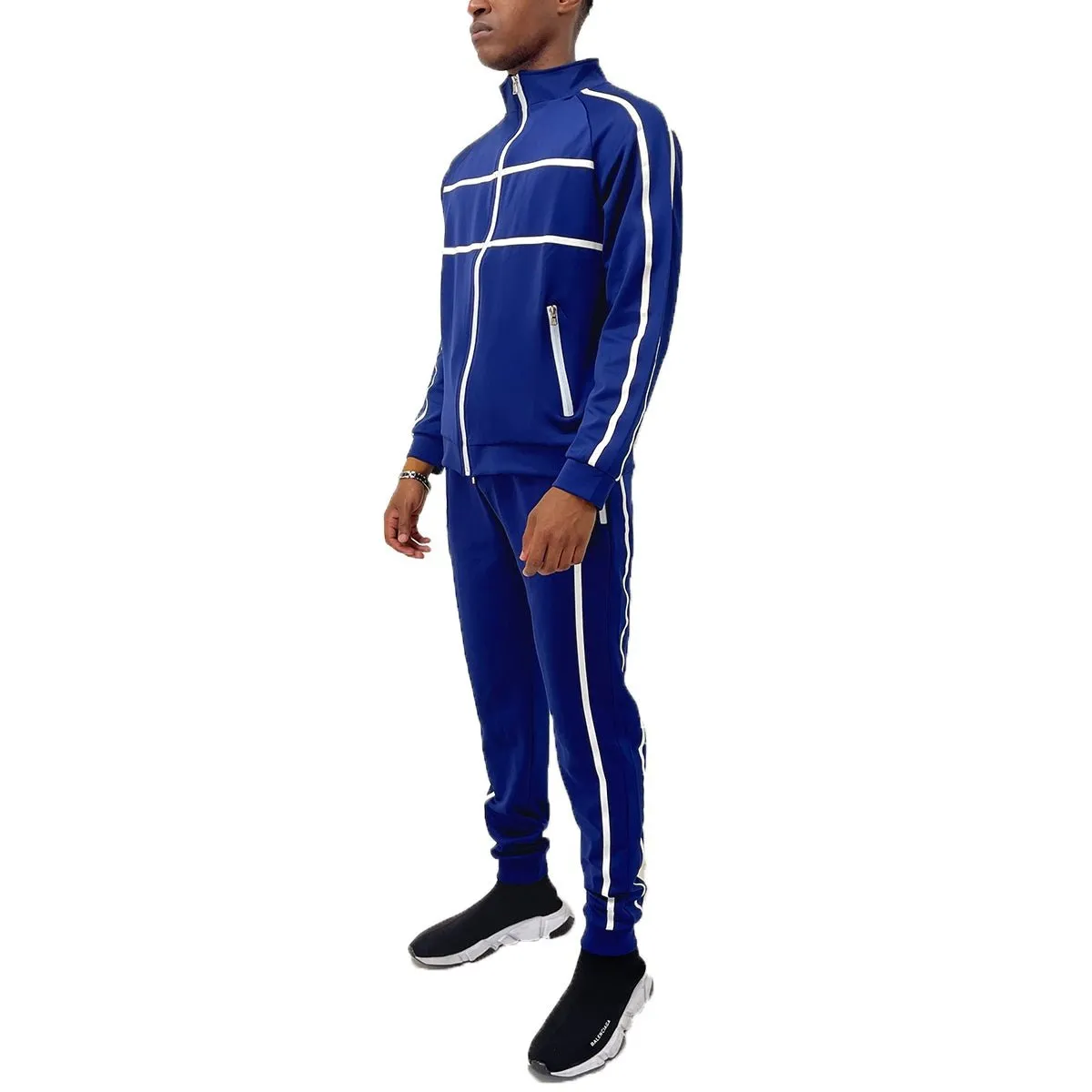 Royal Blue Jordan Tape Track Jacket and Jogger Set