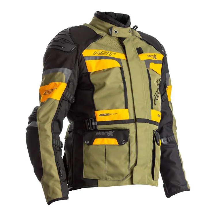 RST ADVENTURE-X CE MEN'S TEXTILE JACKET - GREEN/OCHRE