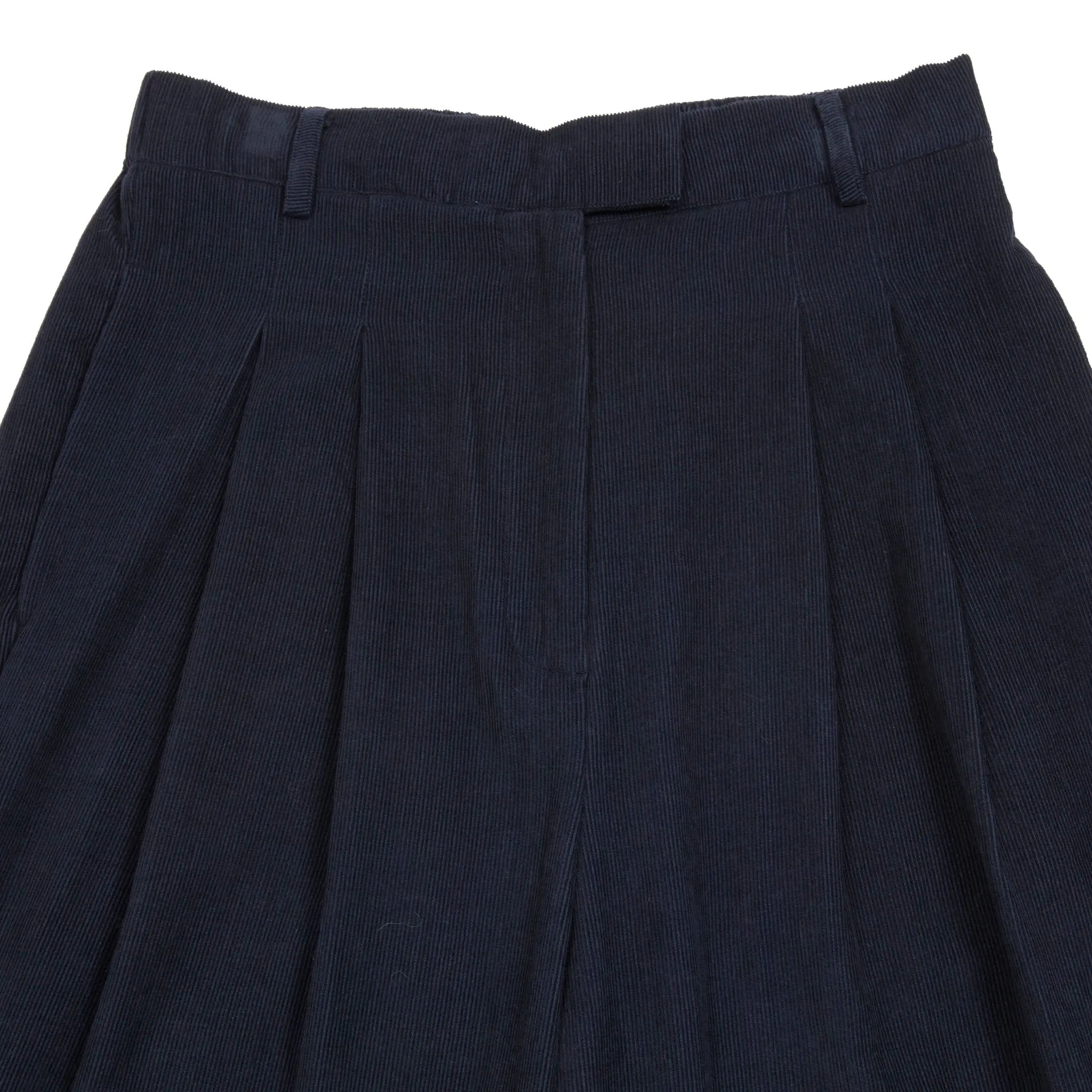 Runaway Bicycle Kent Pleated Pants in Charcoal Indigo Lightweight Cotton