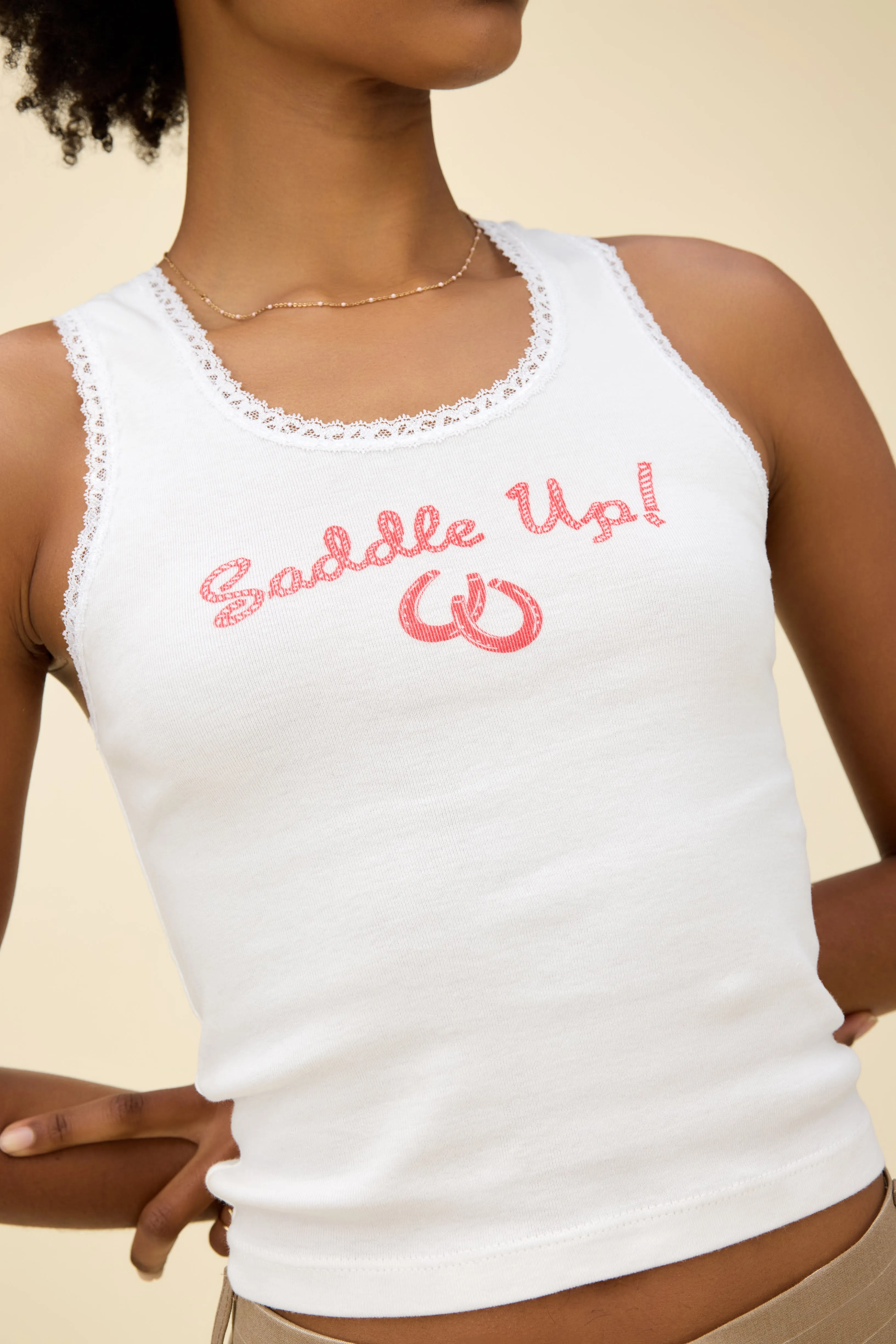 Saddle Up Lace Trim Tank