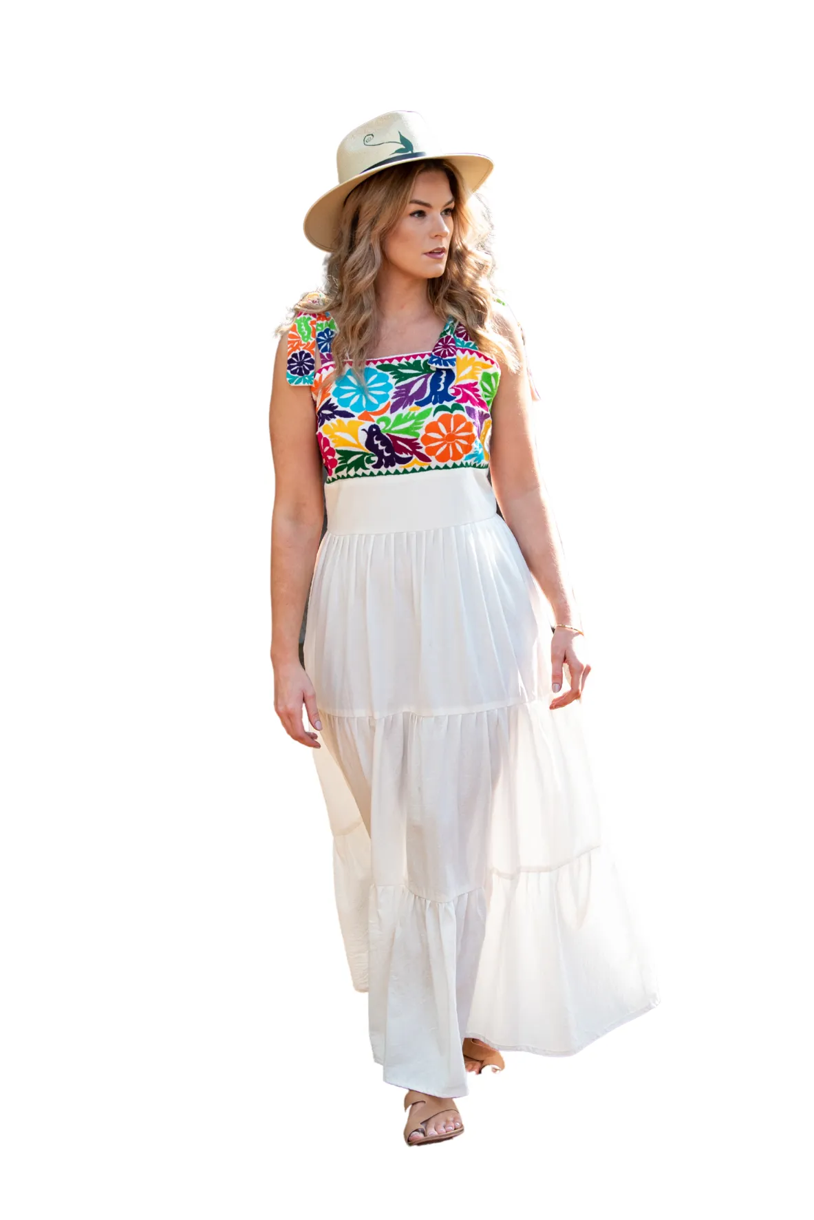 SALE - Gardenia Collection Embroidered Joyas Maxi Dress - Multi-Color