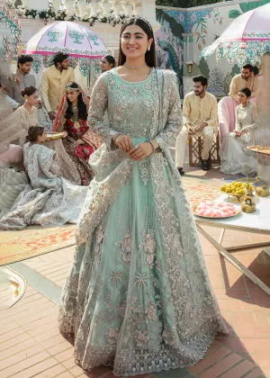 Sea Green Pakistani Maxi Dress | Imrozia Serene Mehram Brides '23 | SB-09 - Arwah