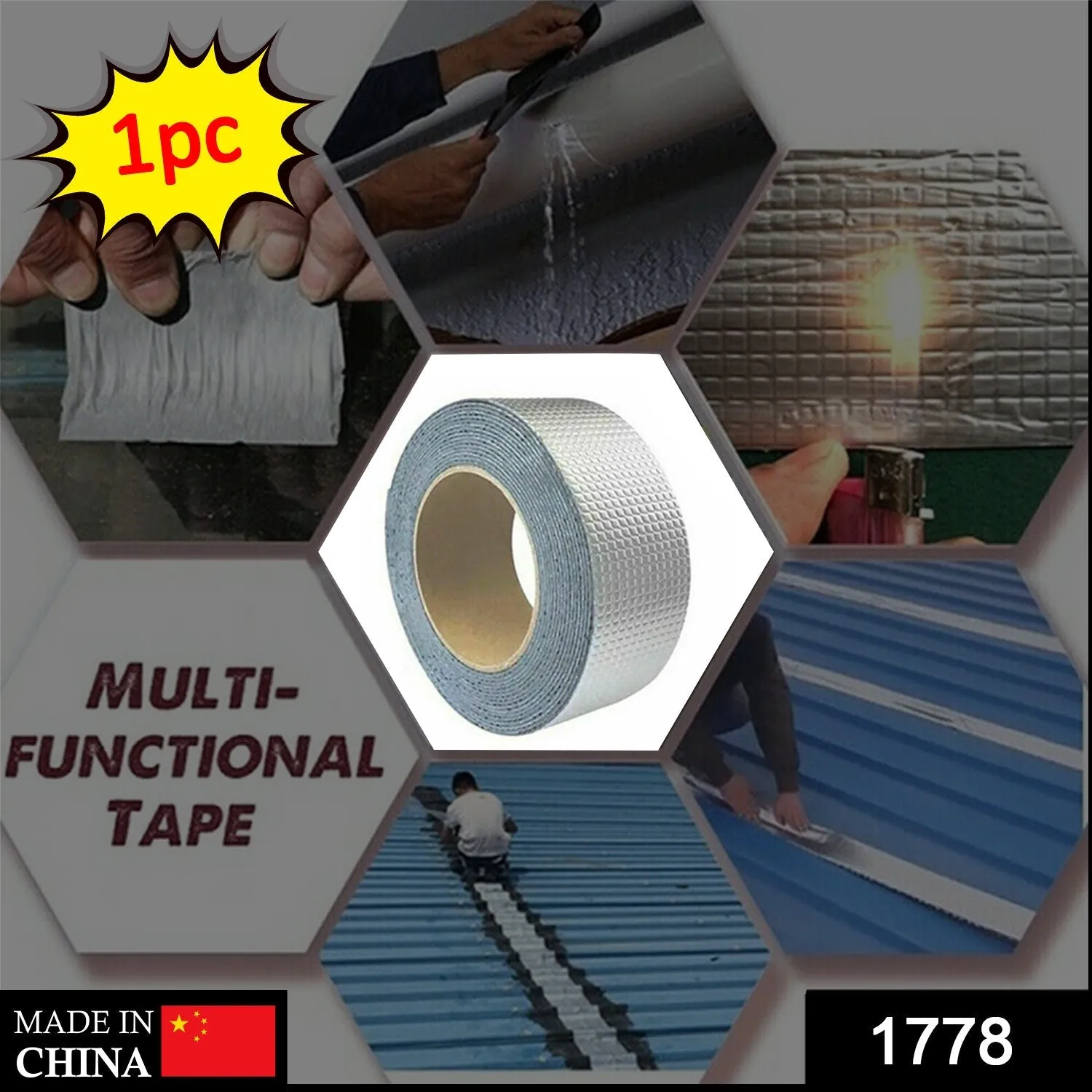 Self-Adhesive Insulation Resistant High Temperature Heat Reflective Aluminium Foil Duct Tape Roll (0.8mm)