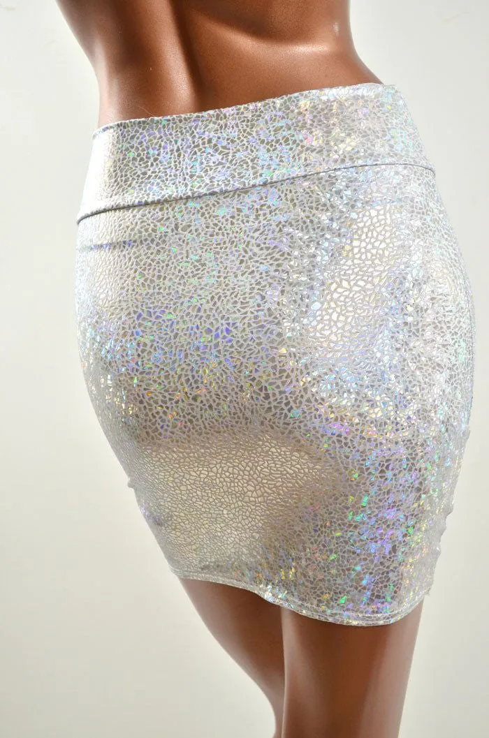 Silver & White Bodycon Skirt