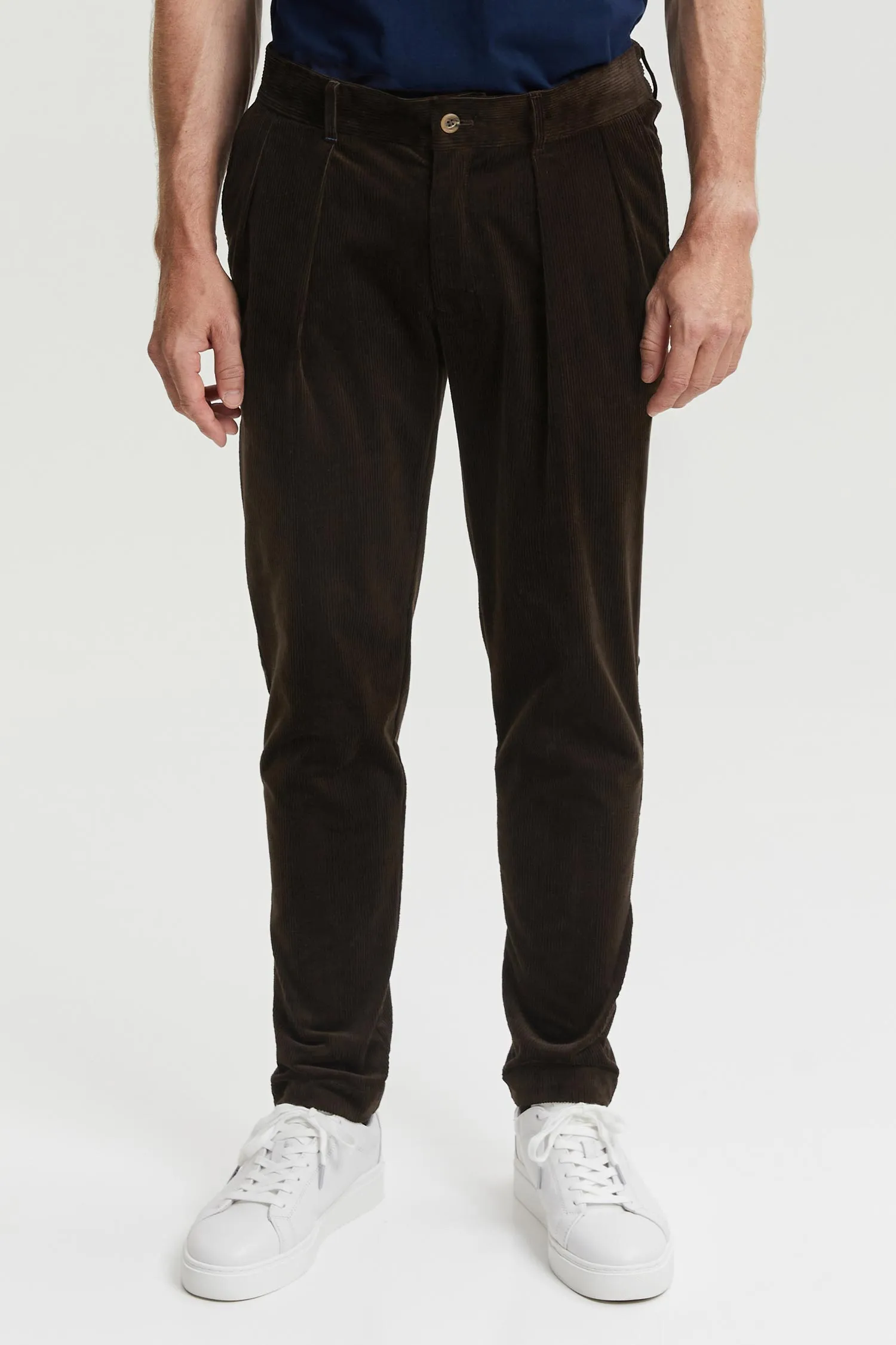 Simo Organic Cotton Corduroy Trousers Brown