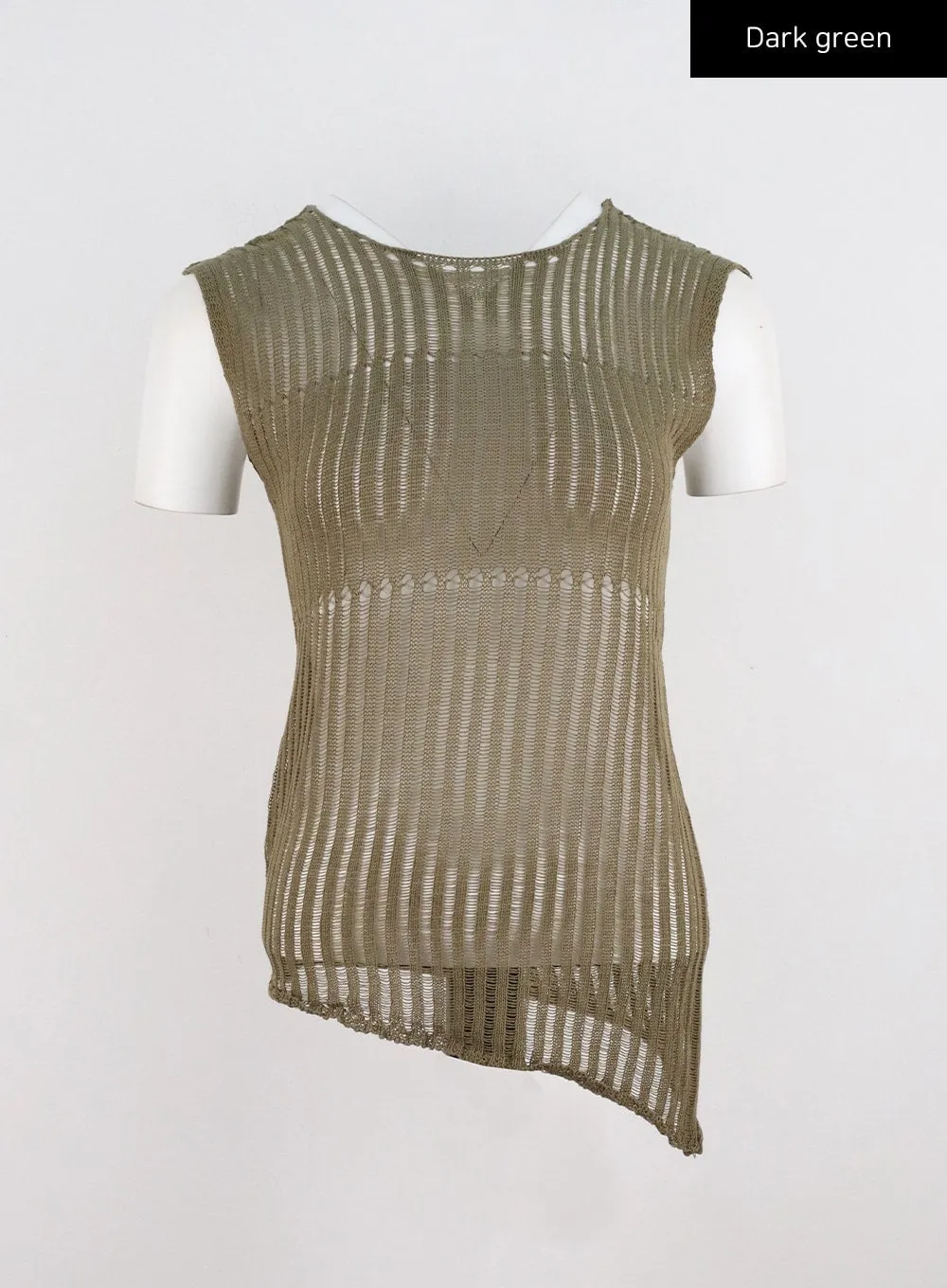 Sleeveless Mesh Knit Top CG304