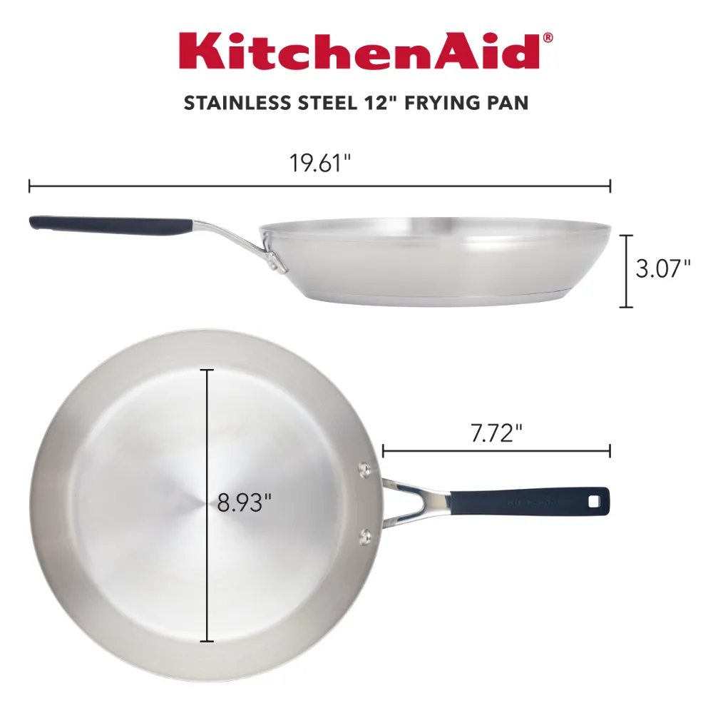 Stainless Steel 12-Inch Frying Pan