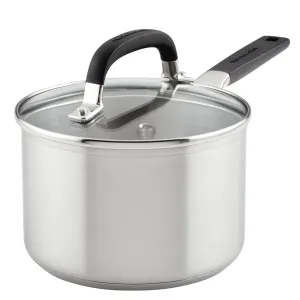 Stainless Steel 2-Quart Saucepan with Measuring Marks and Lid