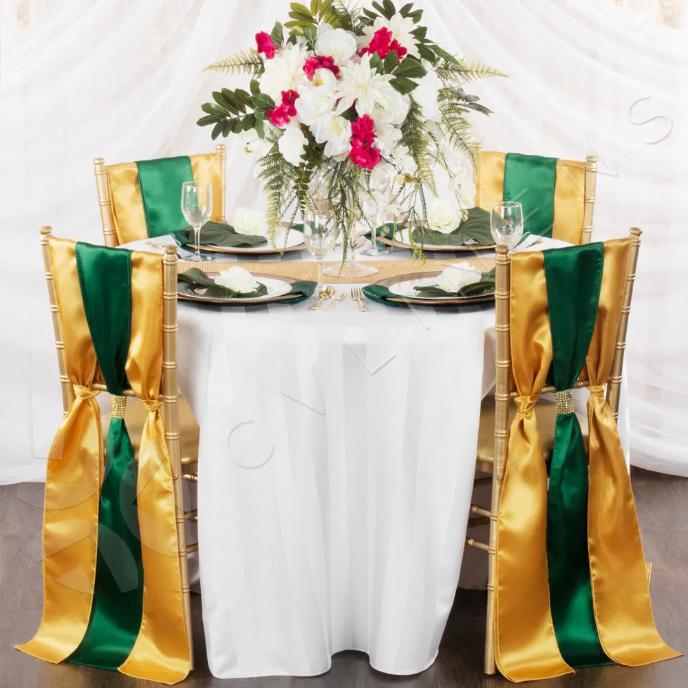 Standard Satin Chair Sash - Emerald Green