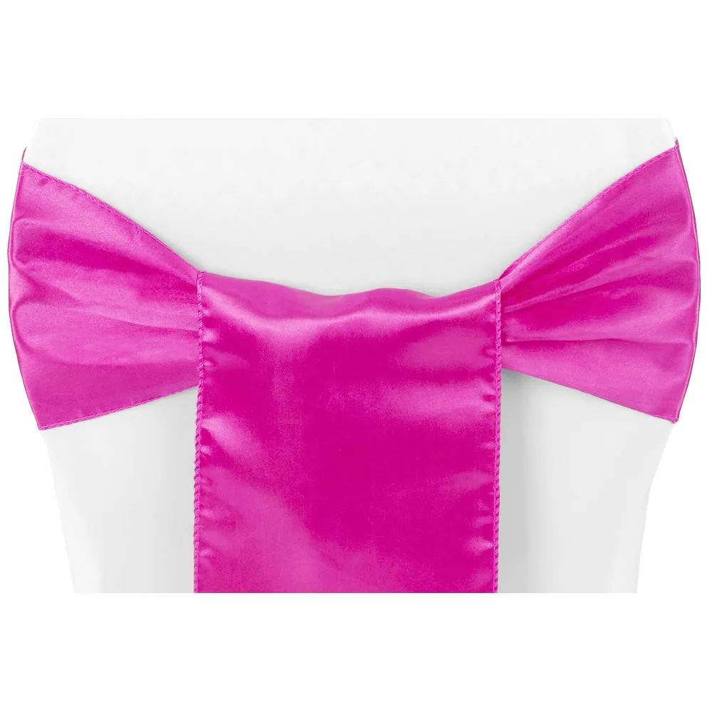 Standard Satin Chair Sash - Fuchsia