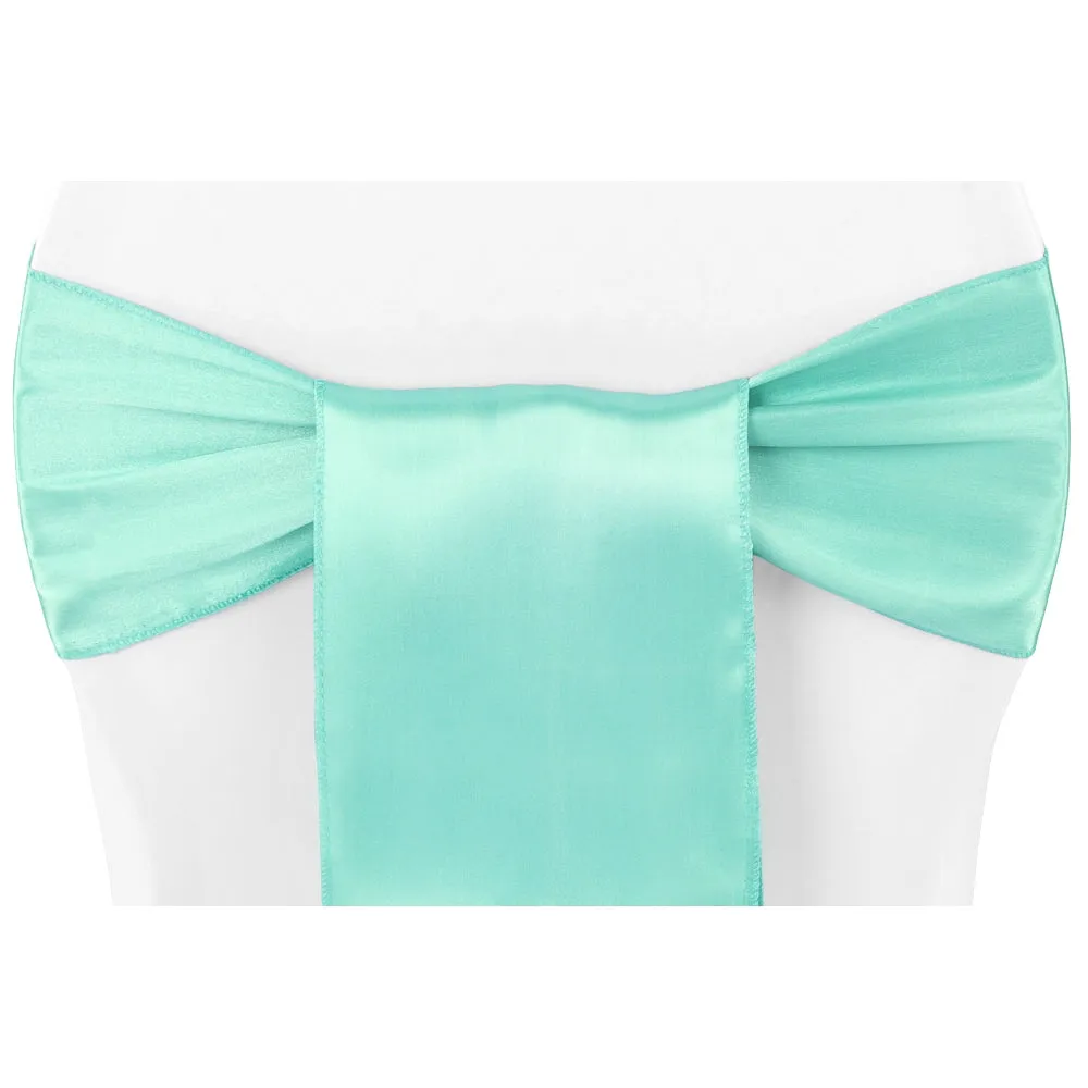 Standard Satin Chair Sash - Light Turquoise