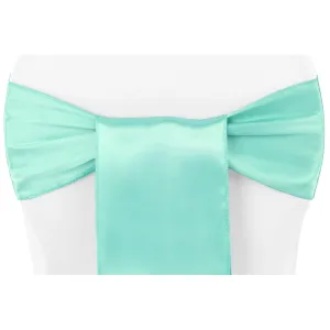 Standard Satin Chair Sash - Light Turquoise