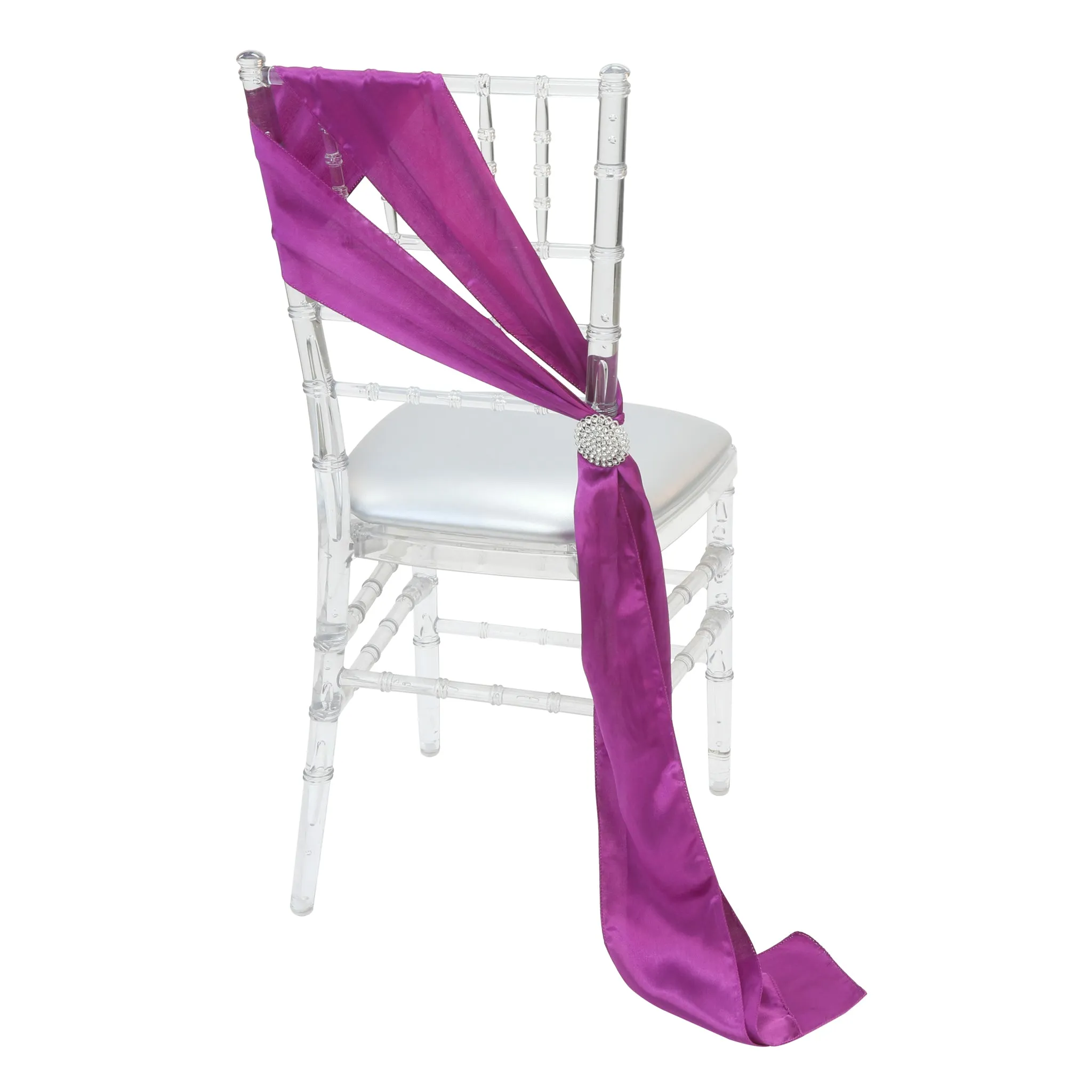 Standard Satin Chair Sash - Magenta Violet