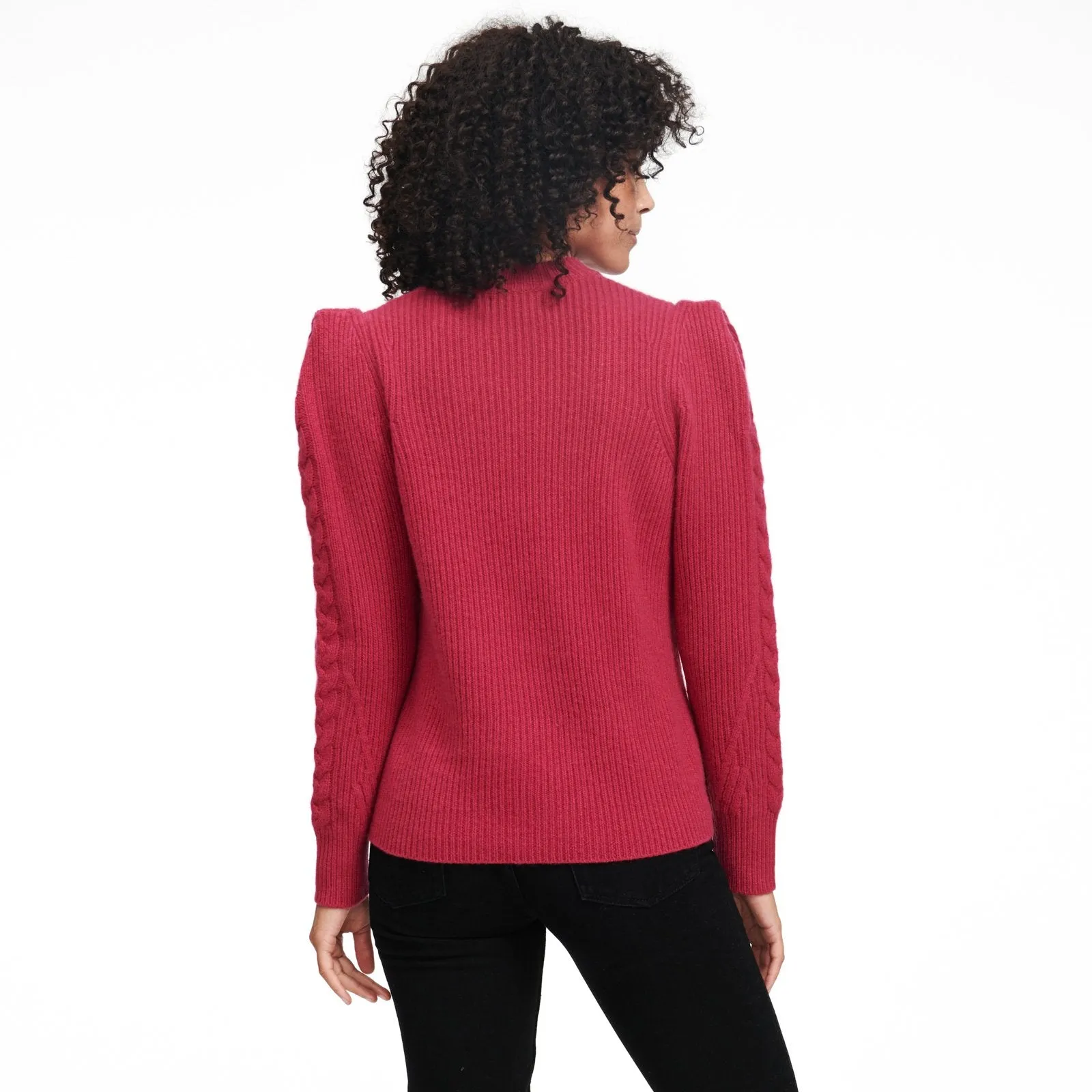 Structured Shoulder Cable Knit Sweater