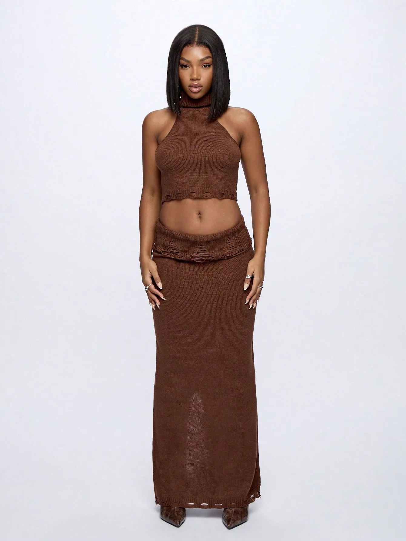 SUMWON WOMEN Jersey Maxi Skirt With Waist Detail