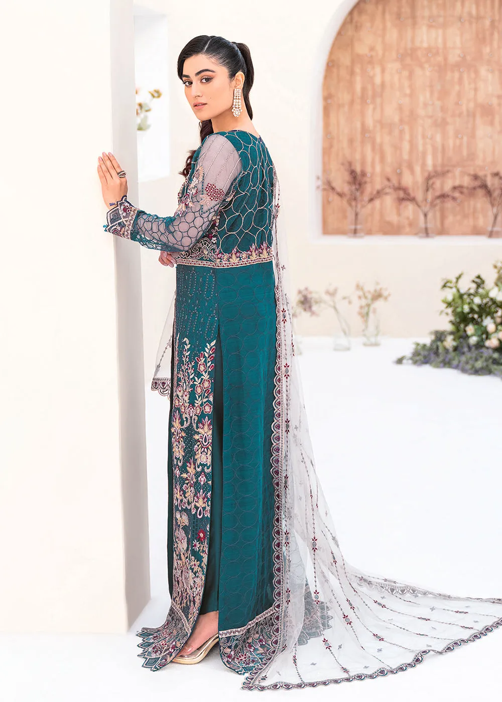 Teal Net Embroidered Suit - Ramsha Minhal Collection Vol 8 - #M-810