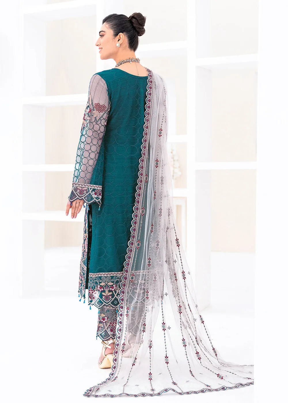 Teal Net Embroidered Suit - Ramsha Minhal Collection Vol 8 - #M-810