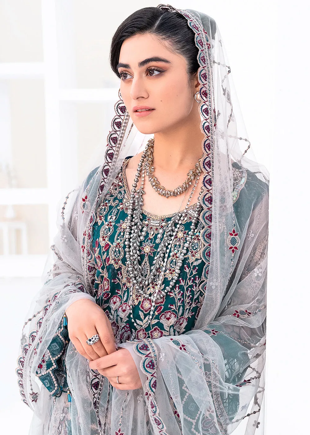 Teal Net Embroidered Suit - Ramsha Minhal Collection Vol 8 - #M-810